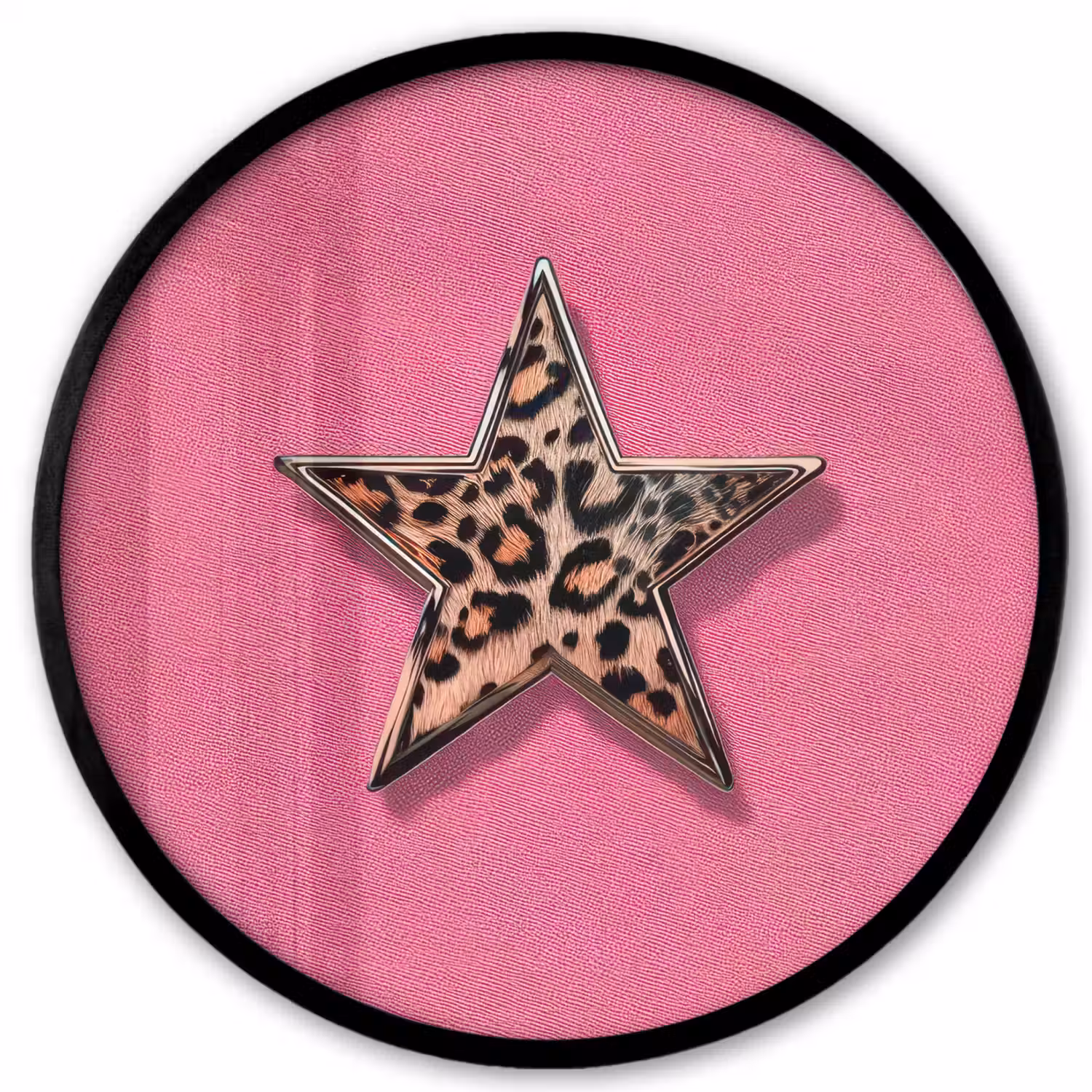 Ster - Luipaard - Print - Roze Fotolijst rond zonder passe partout klein -3d