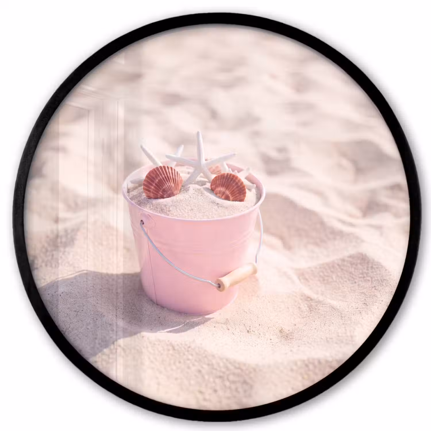 Strand - Schelpen - Zomer - Roze - Decoratie Fotolijst rond zonder passe partout klein -3d