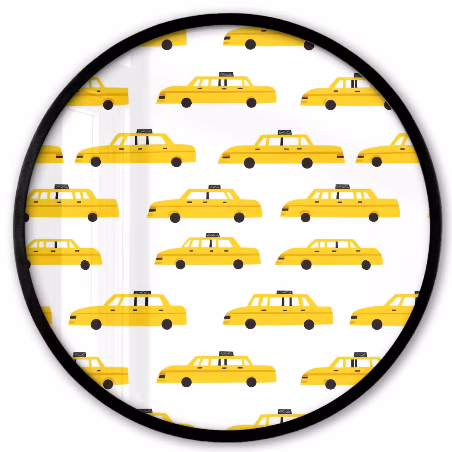 Taxi - Iconisch - Geel Fotolijst rond zonder passe partout klein 856 -3d