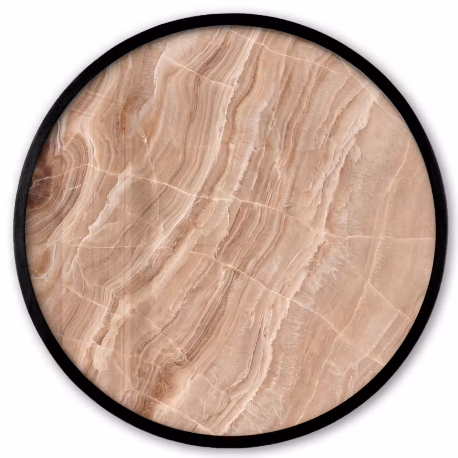 Textuur - Golvend - Abstract - Warm - Bruin Fotolijst rond zonder passe partout klein -3d