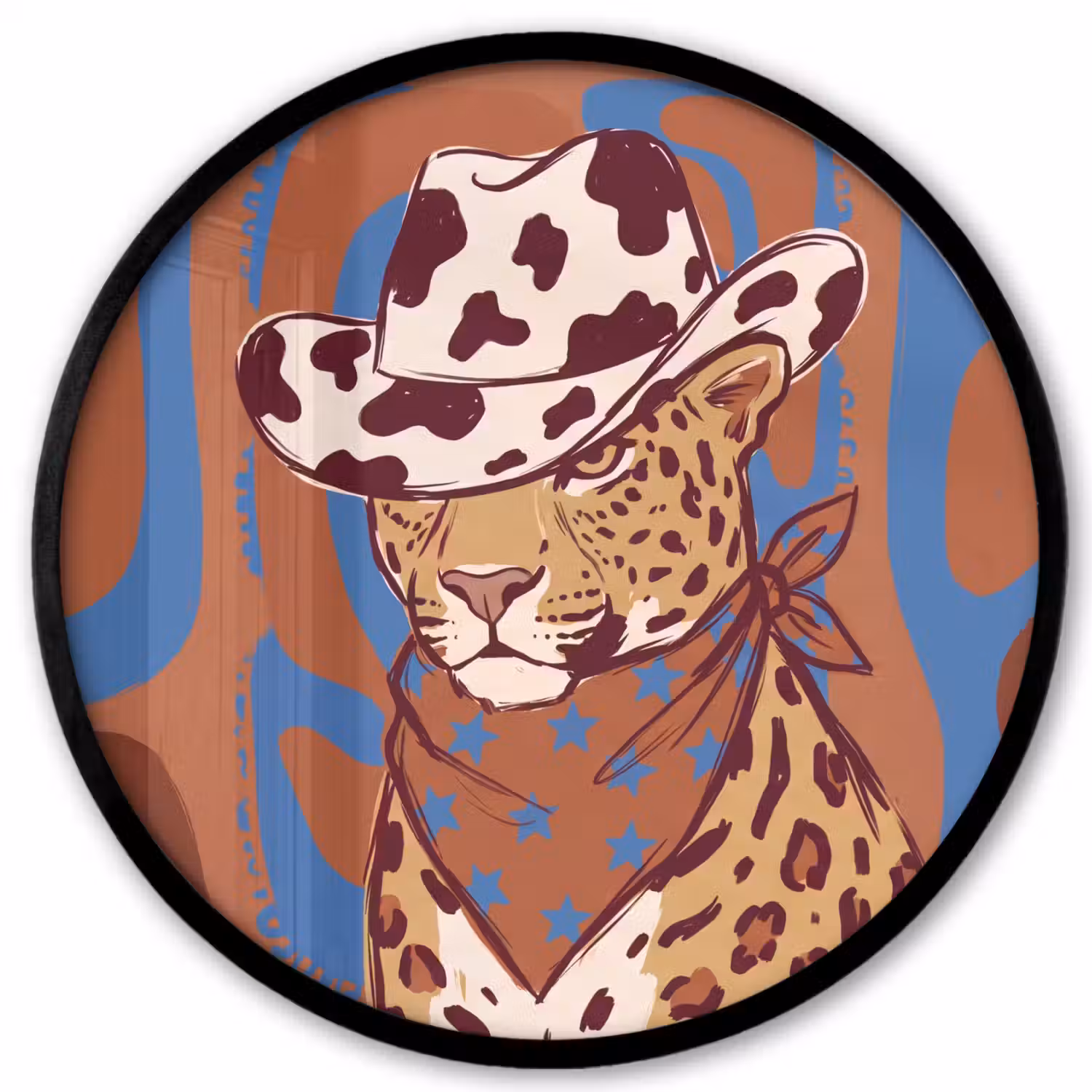 Dieren - Cowboyhoed - Modern - Illustratie - Bruin Fotolijst rond zonder passe partout klein -3d