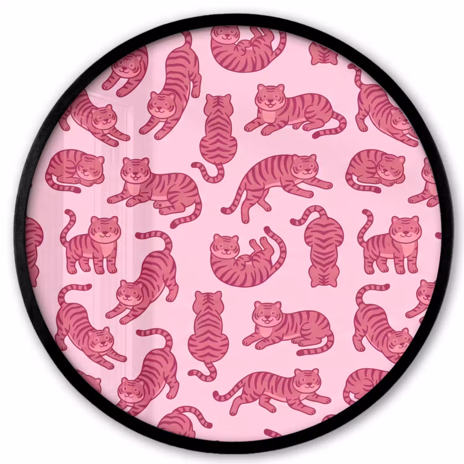 Dieren - Patroon - Roze - Speels - Cartoon Fotolijst rond zonder passe partout klein -3d