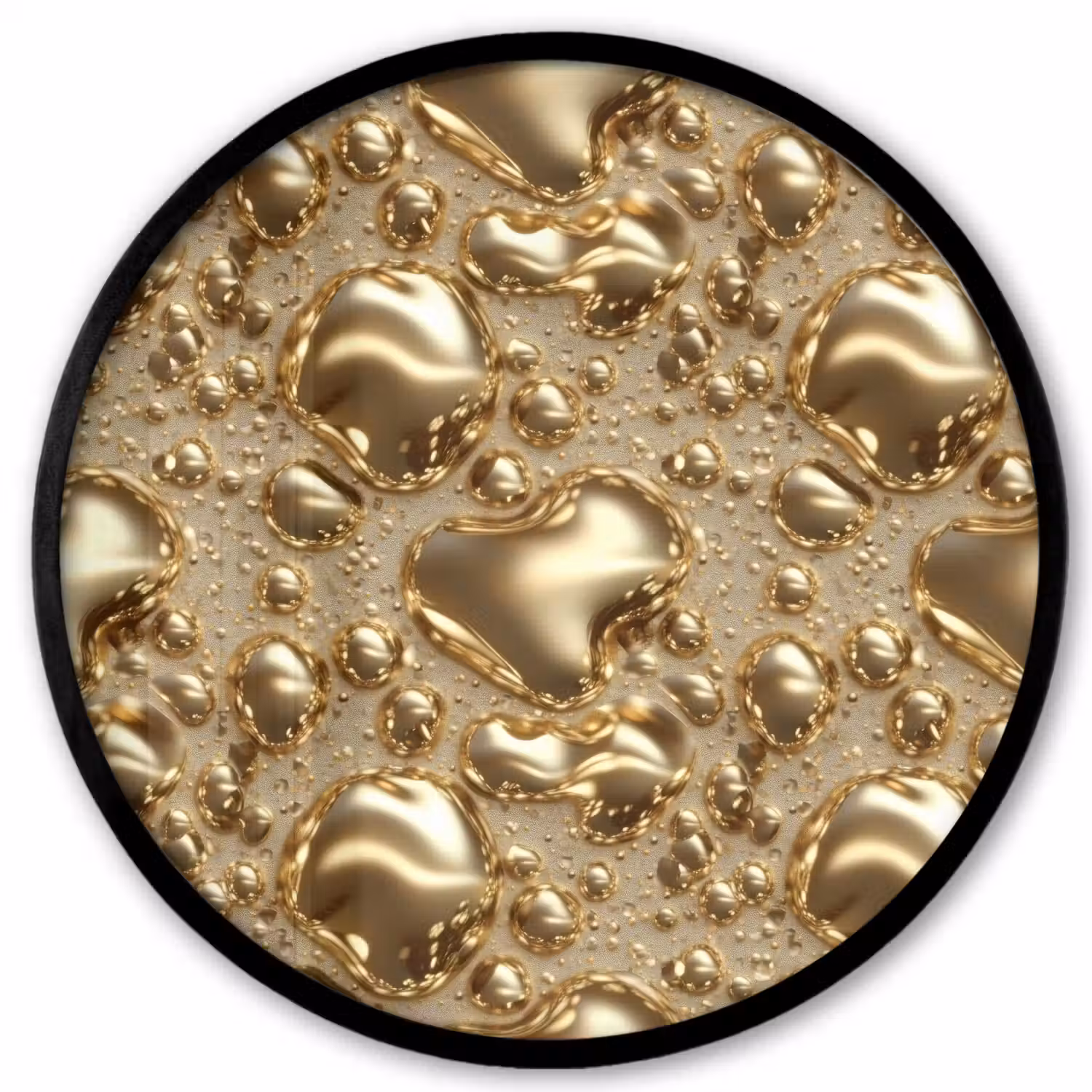 Druppels - Organisch - Goud Fotolijst rond zonder passe partout klein 856 -3d
