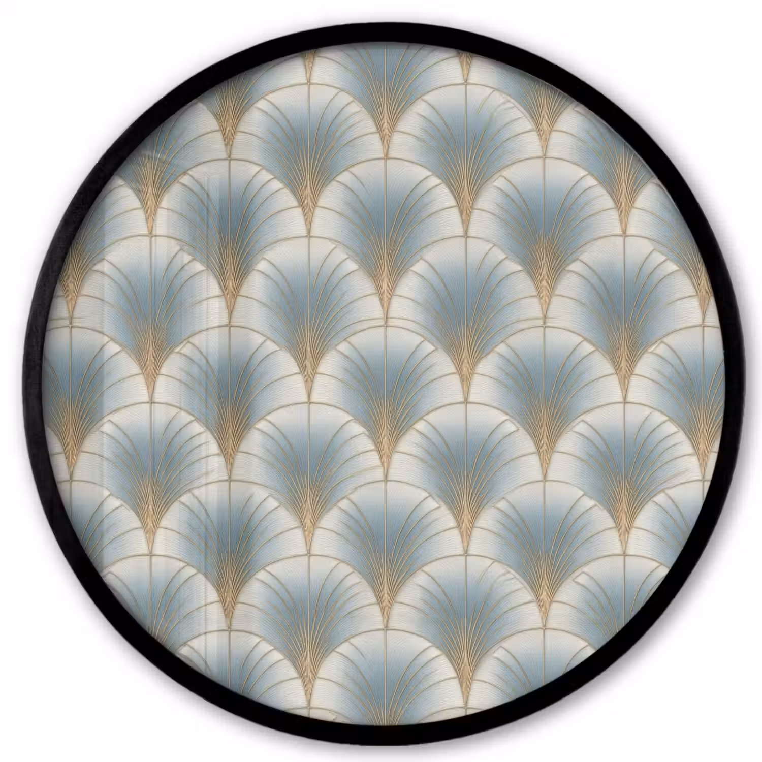 Waaier - Klassiek - Blauw Fotolijst rond zonder passe partout klein 856 -3d