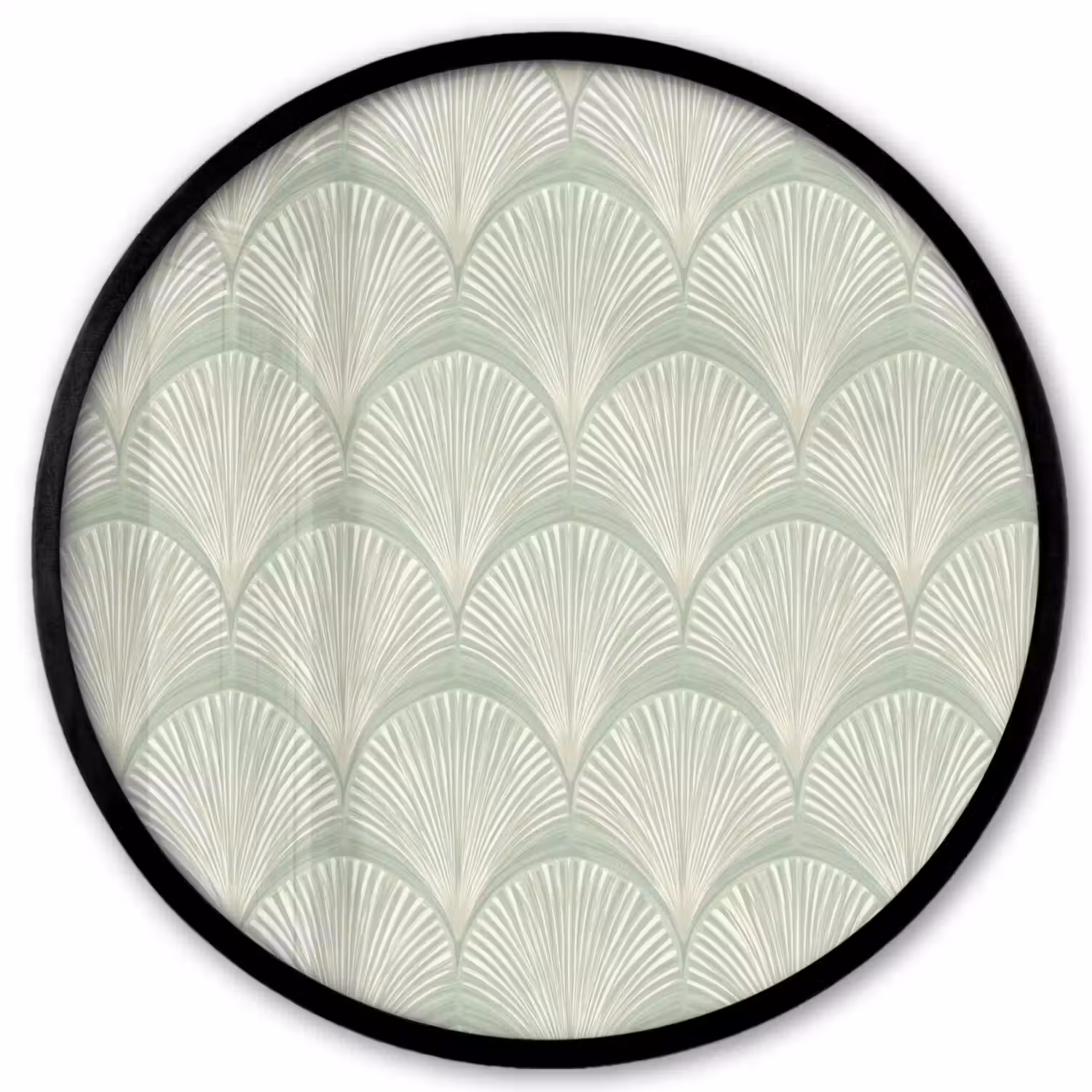 Waaiers - Patroon - Groen Fotolijst rond zonder passe partout klein 856 -3d
