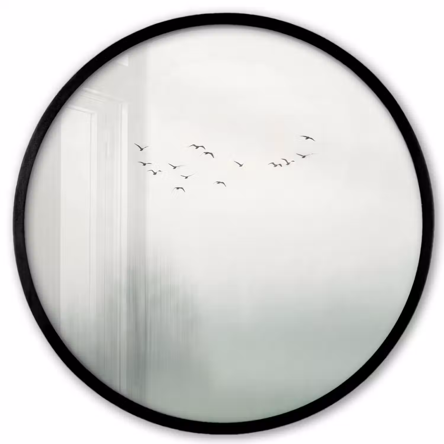 Vogel - Vlucht - Natuur - Minimalistisch Fotolijst rond zonder passe partout klein -3d