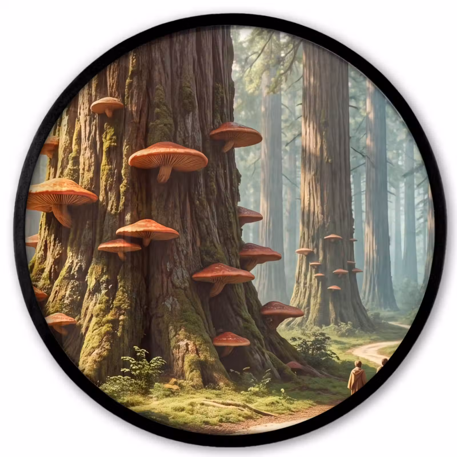 Poster im Rahmen Rund - Wald – Bäume – Natur - Bos - Bomen - Natuur Fotolijst rond zonder passe partout klein