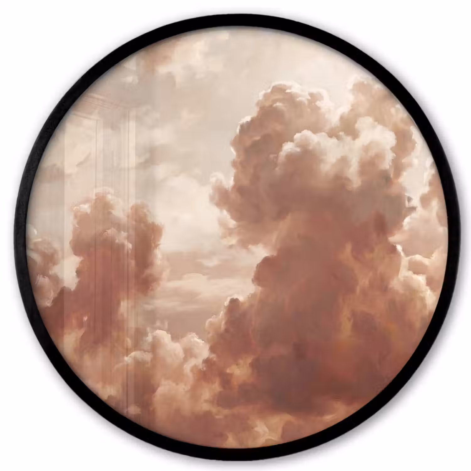 Wolken - Lucht - Natuur - Modern - Bruin Fotolijst rond zonder passe partout klein -3d