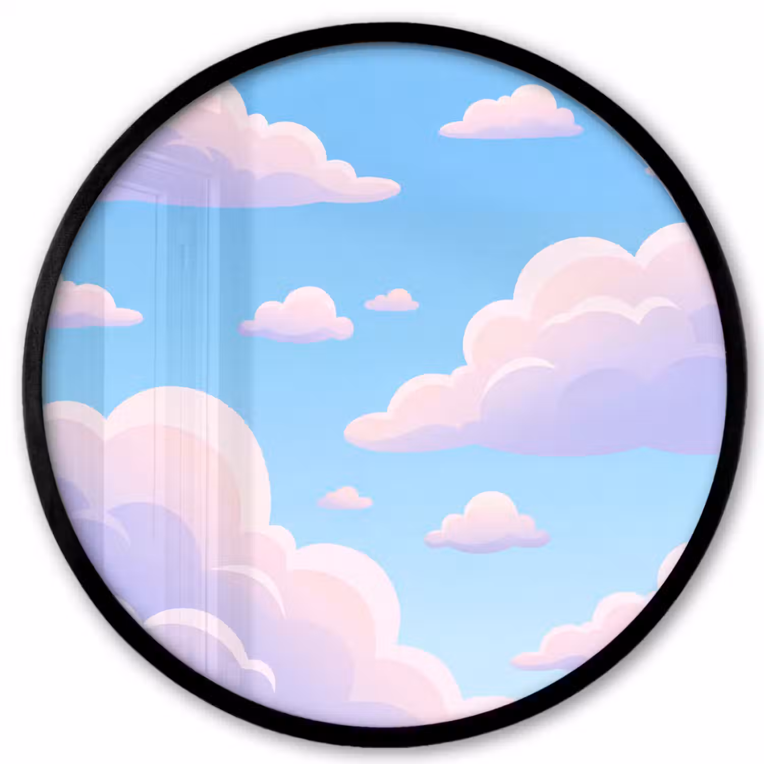Wolken - Roze - Blauw - Natuur - Modern Fotolijst rond zonder passe partout klein -3d
