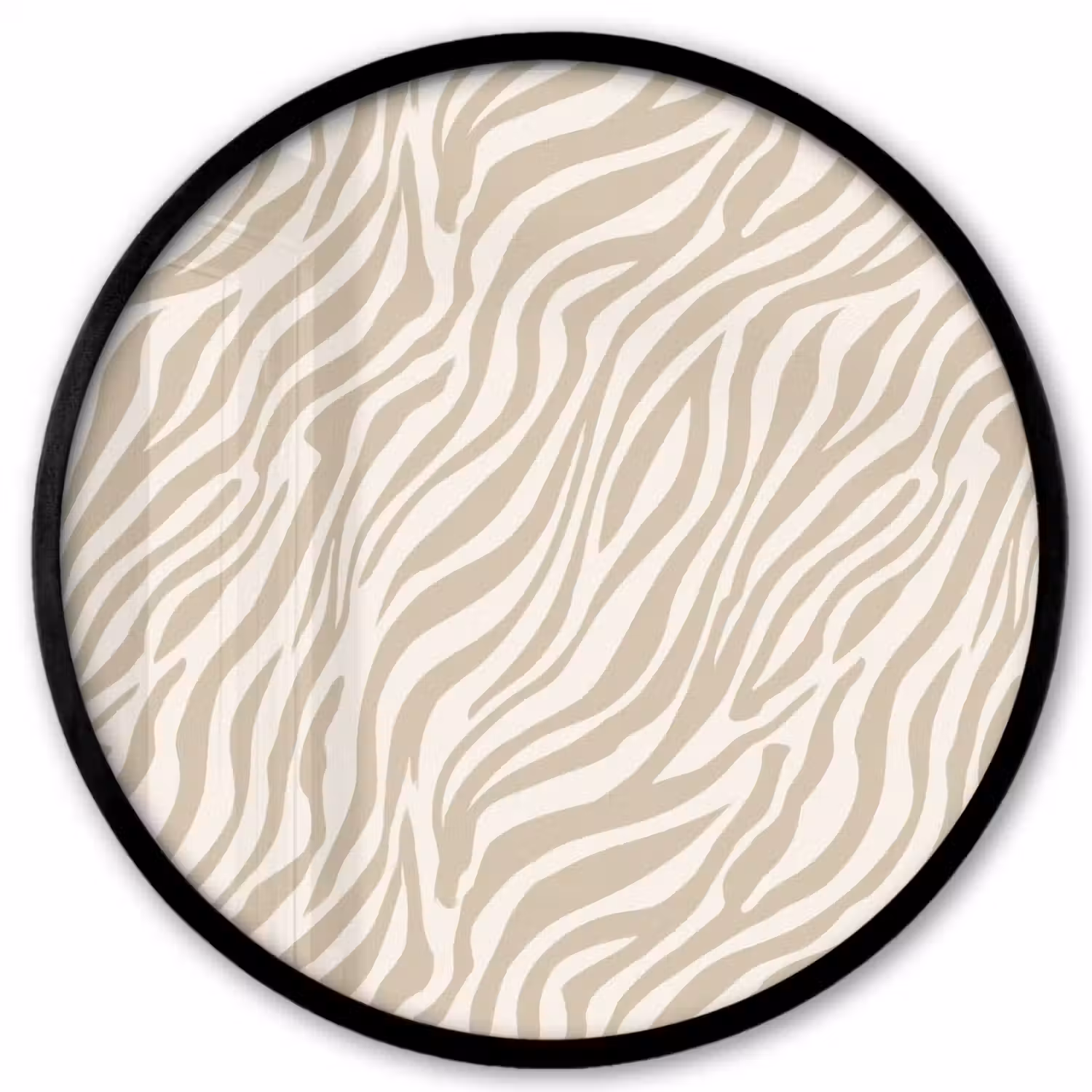 Zebra - Patroon - Beige Fotolijst rond zonder passe partout klein 856 -3d