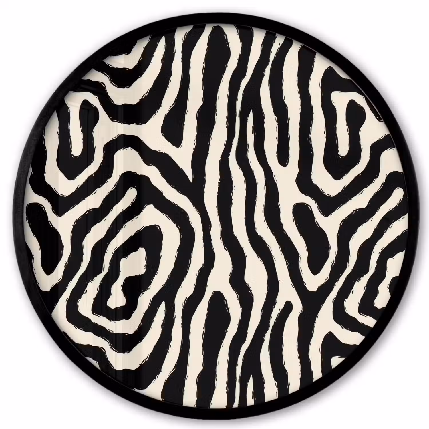 Zebra - Zwart - Abstract Fotolijst rond zonder passe partout klein 856 -3d