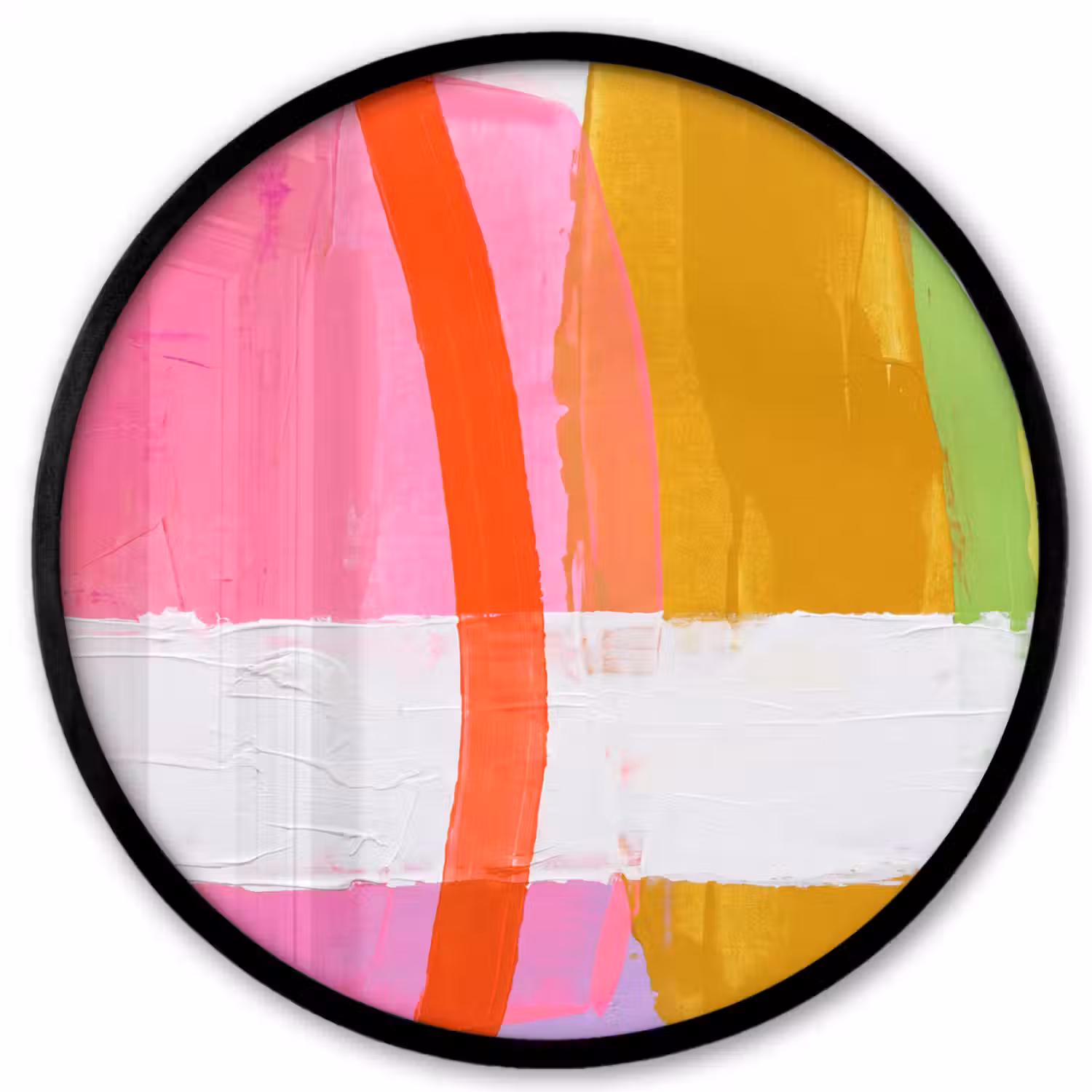 Abstract - Kleurrijk - Vormen - Modern - Kunst Fotolijst rond zonder passe partout klein -3d