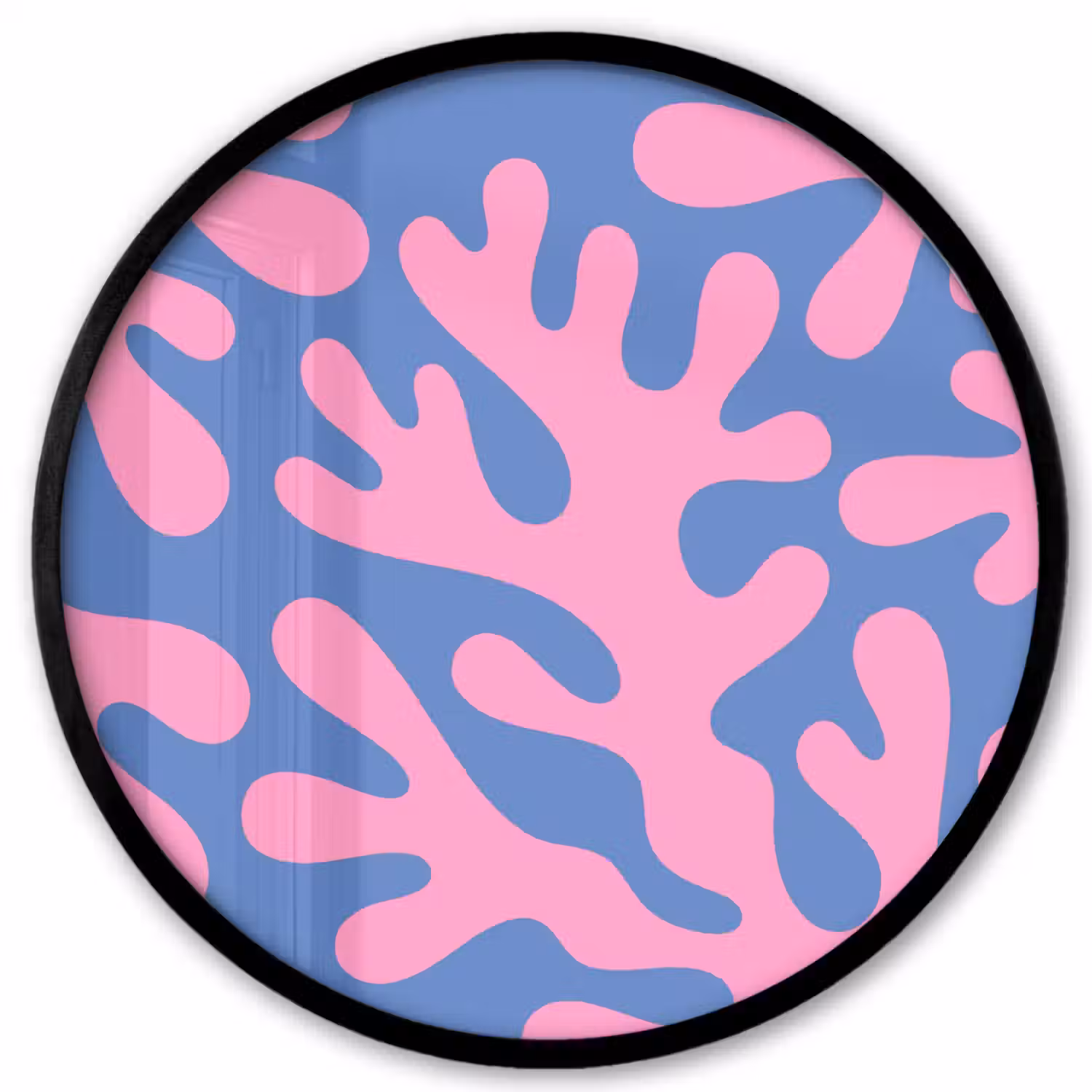 Abstract - Vormen - Roze - Blauw Fotolijst rond zonder passe partout klein -3d
