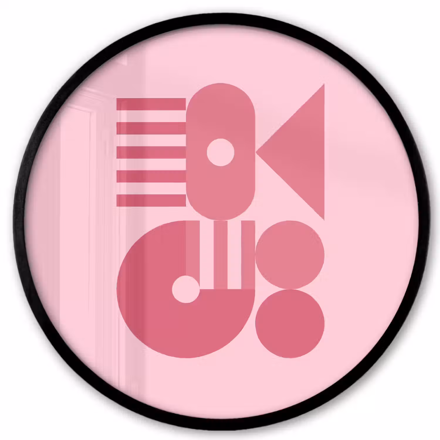Abstract - Geometrisch - Vormen - Roze Fotolijst rond zonder passe partout klein -3d