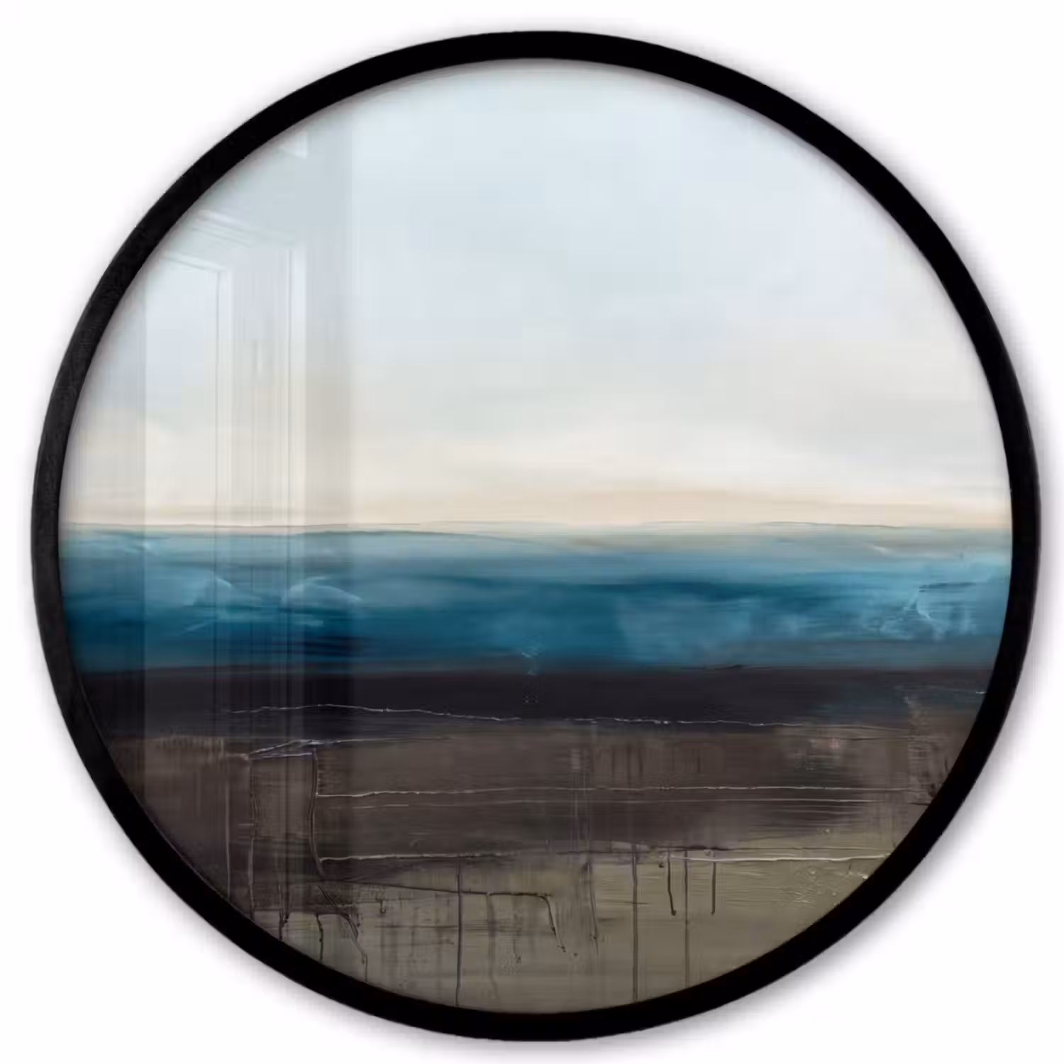 Abstract - Landschap - Horizon - Blauw - Modern Fotolijst rond zonder passe partout klein -3d