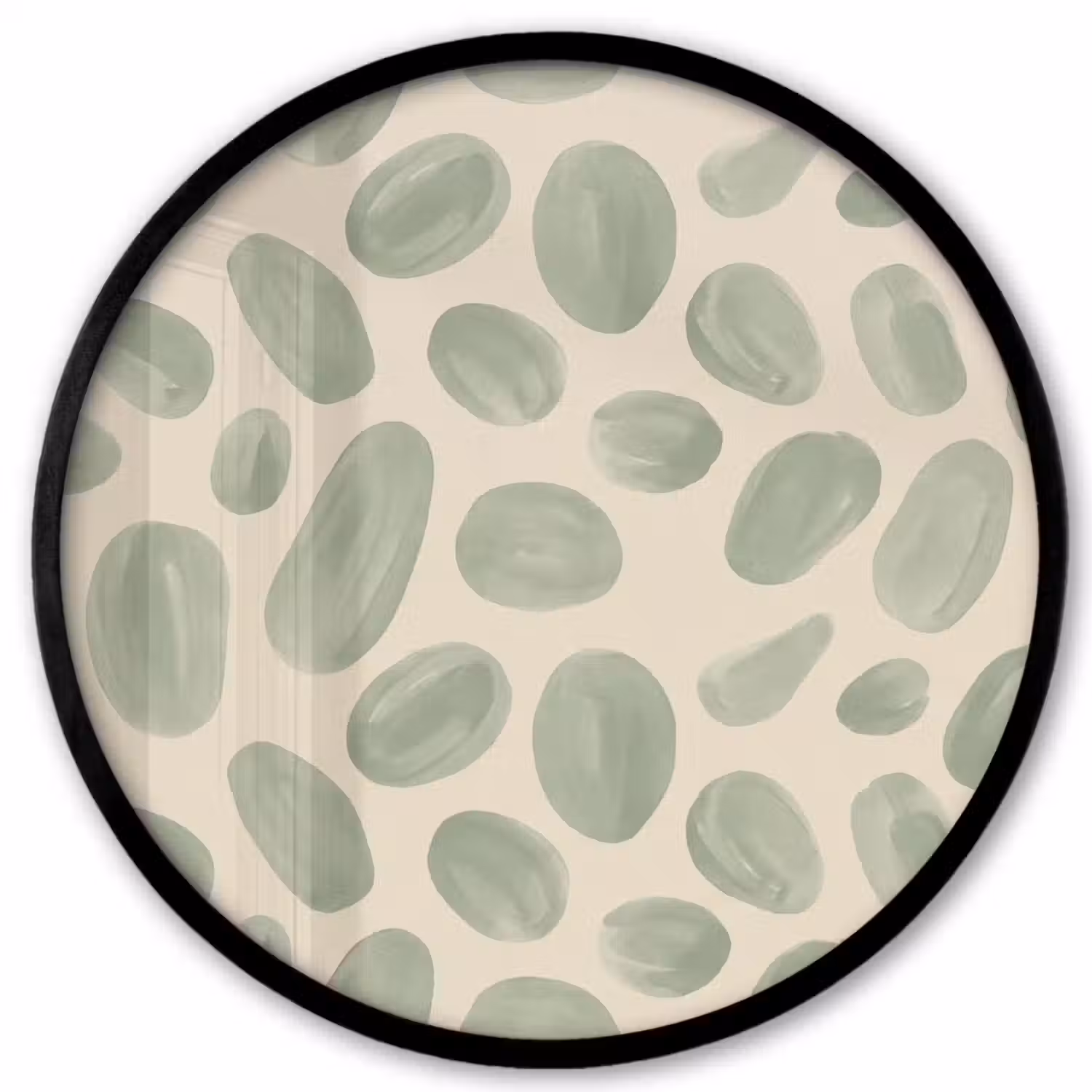 Abstract - Patroon - Organisch - Groen - Modern Fotolijst rond zonder passe partout klein -3d