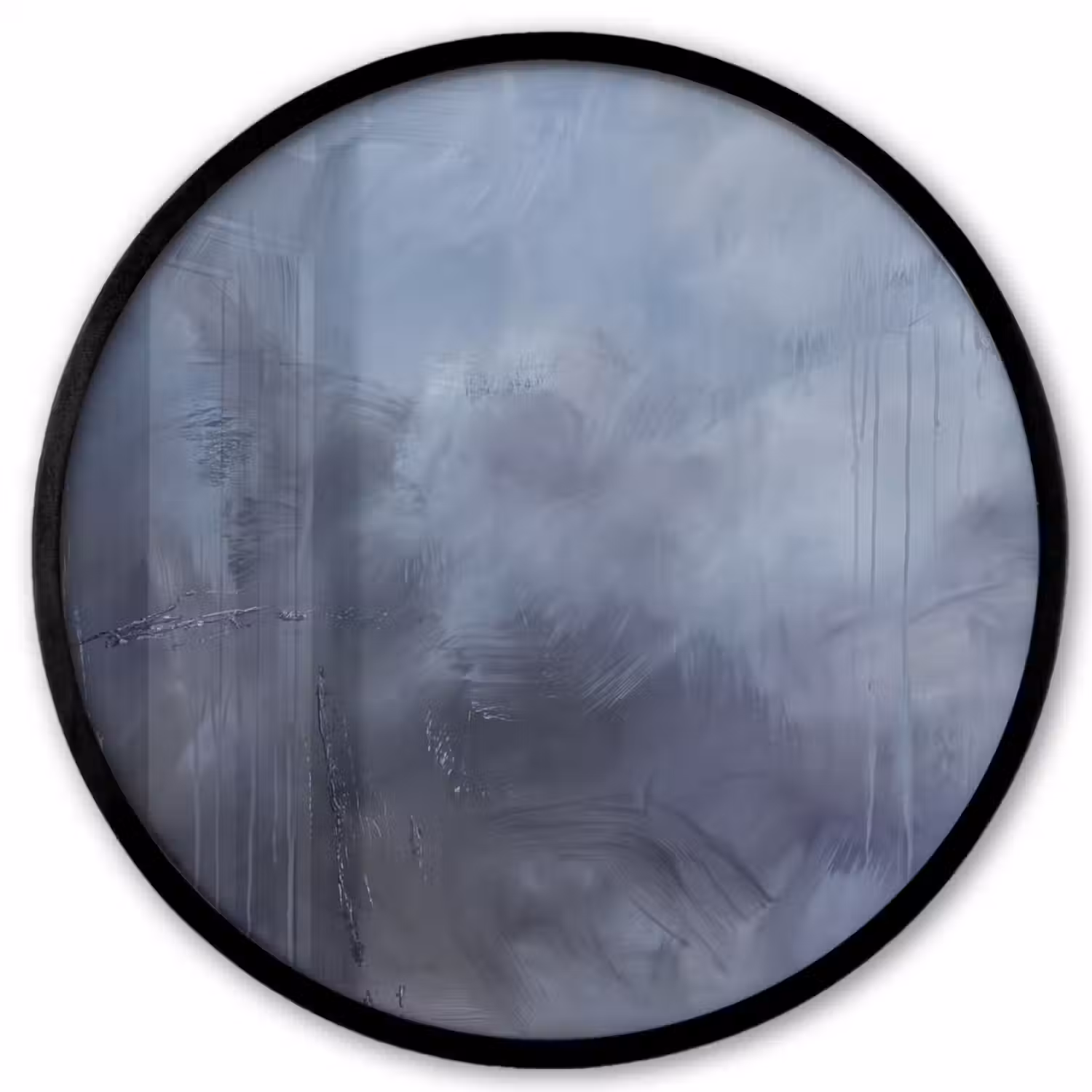 Abstract - Kwaststreken - Modern - Kunst - Grijs Fotolijst rond zonder passe partout klein -3d