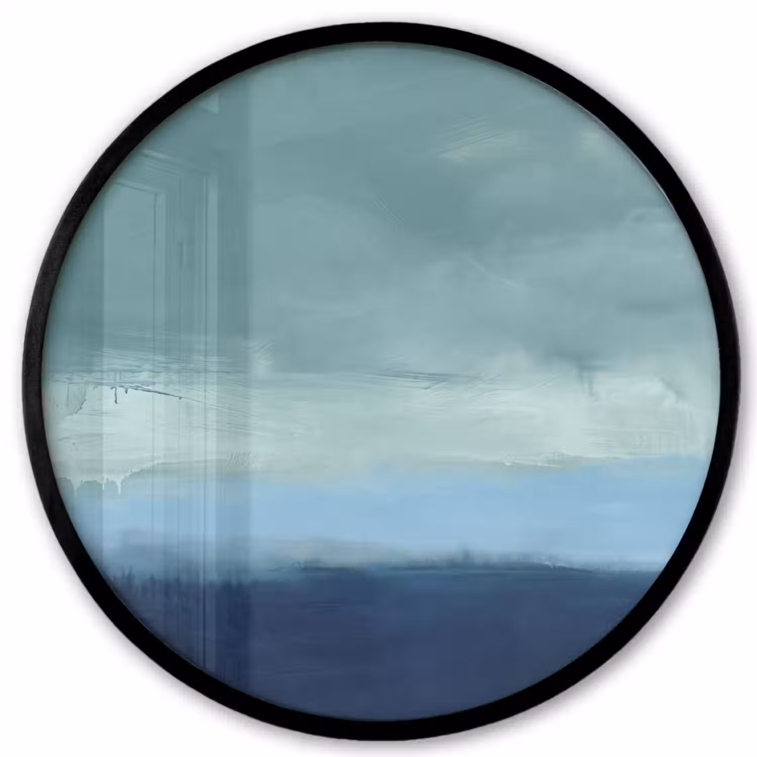 Abstract - Lagen - Rust - Modern - Blauw Fotolijst rond zonder passe partout klein -3d