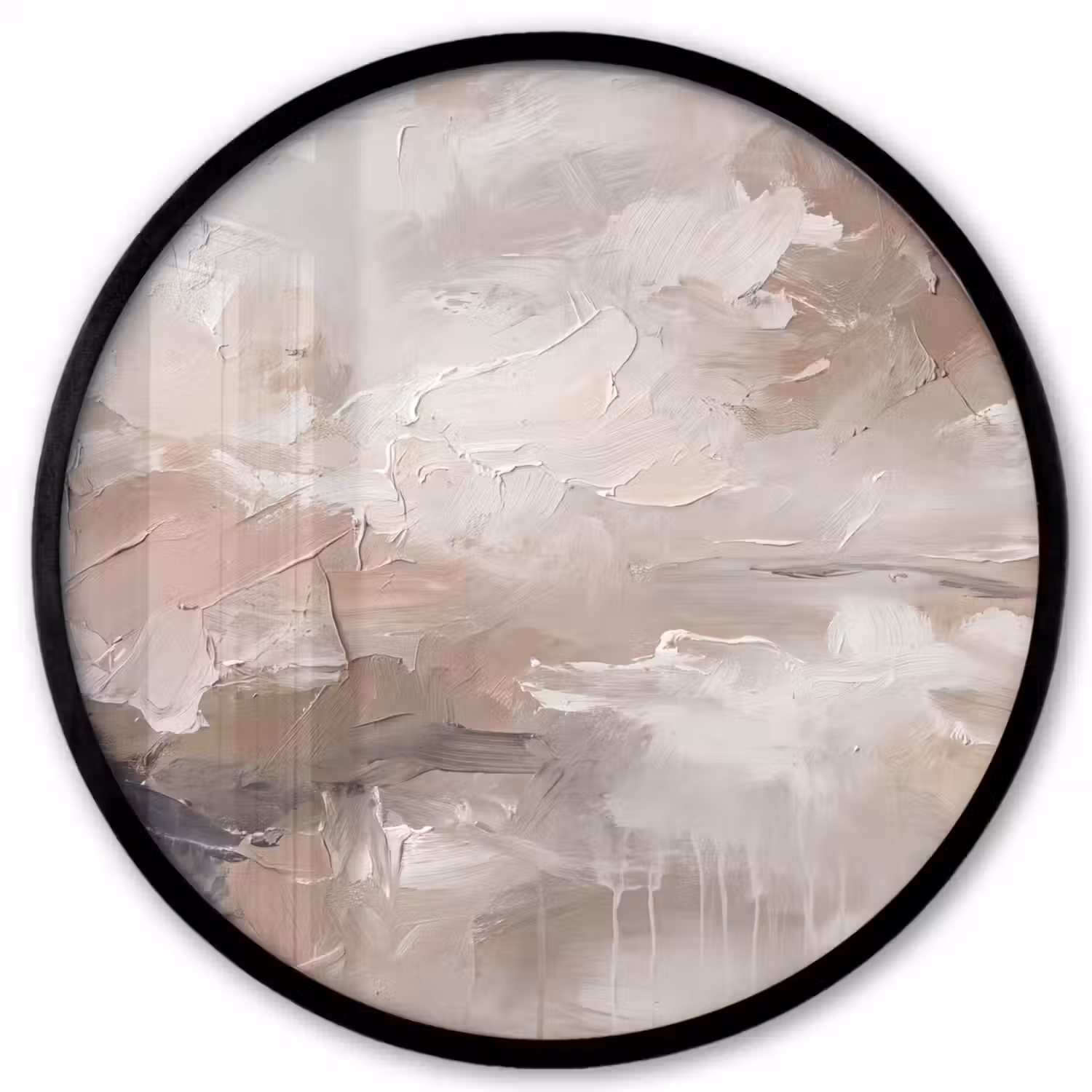 Abstract - Textuur - Kunst - Modern - Beige Fotolijst rond zonder passe partout klein -3d
