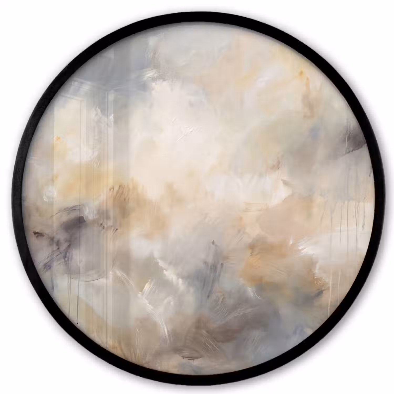 Abstract - Wolken - Sfeervol - Beige - Grijs Fotolijst rond zonder passe partout klein -3d