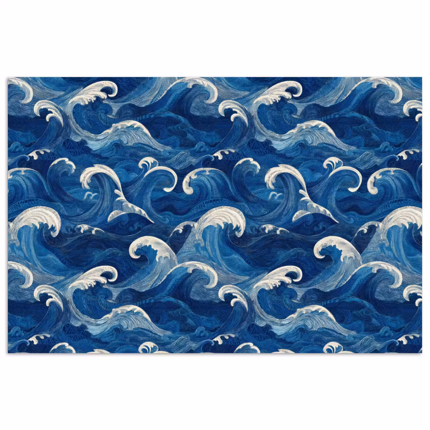 Japans - Oceaan - Golven - Blauw poster papier klein 62 -3d