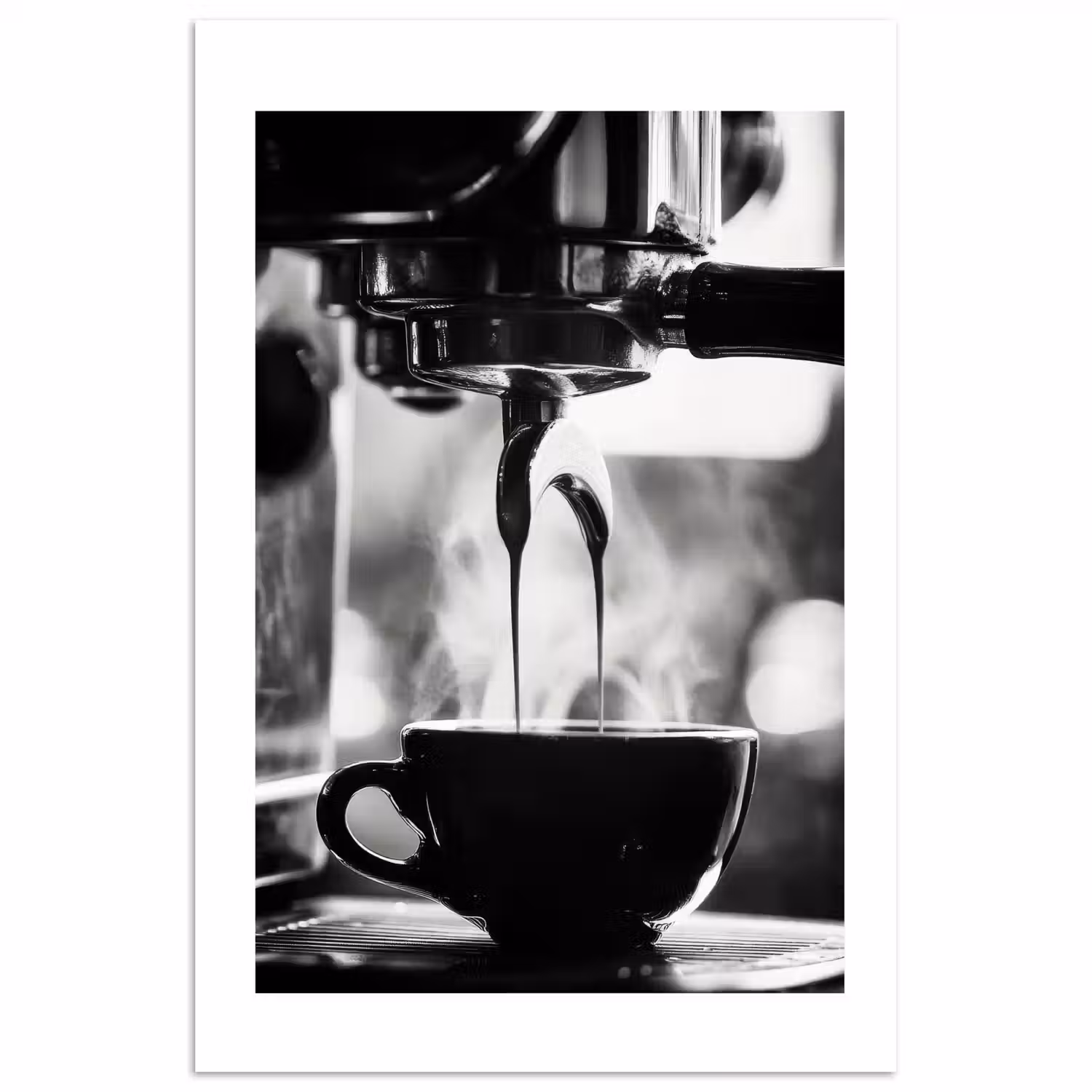 Coffee - Espresso - Koffiemachine - Kop poster papier klein -3d