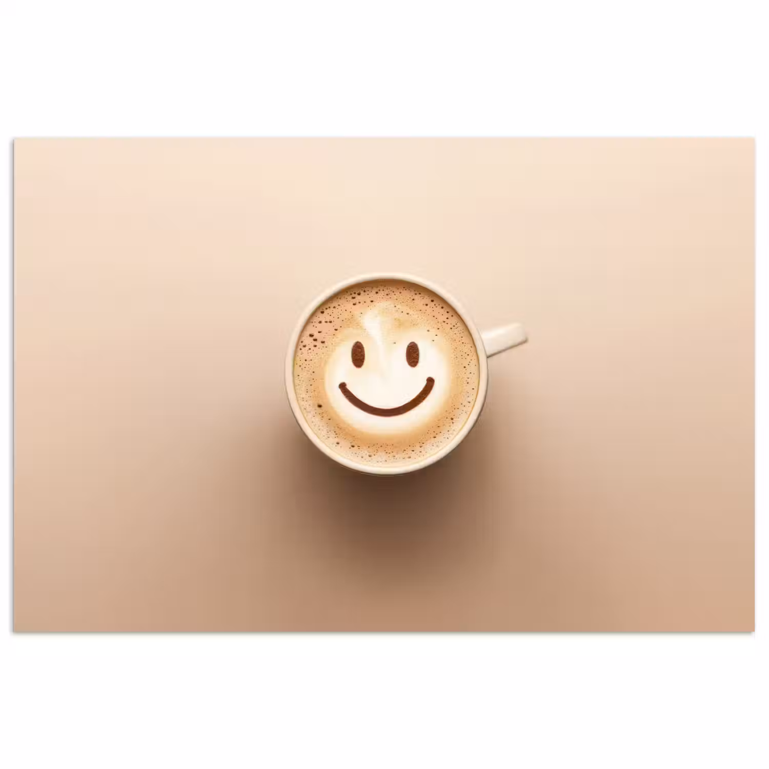 Koffie - Melkschuim - Lach - Beige poster papier klein -3d