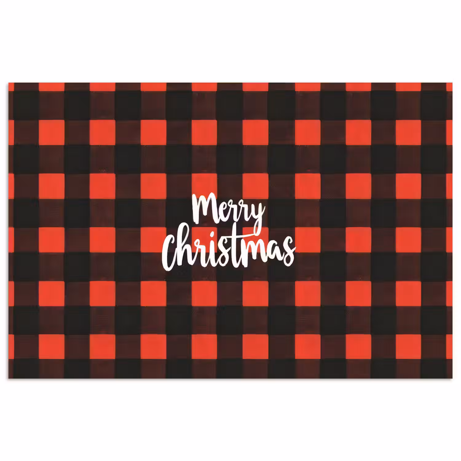 Geruit - Rood - Tekst - Christmas poster papier klein -3d