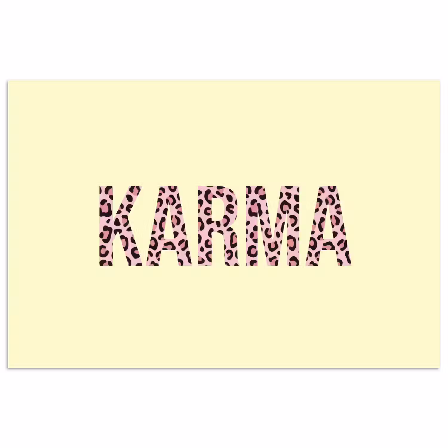 Karma - Luipaardprint - Geel poster papier klein -3d