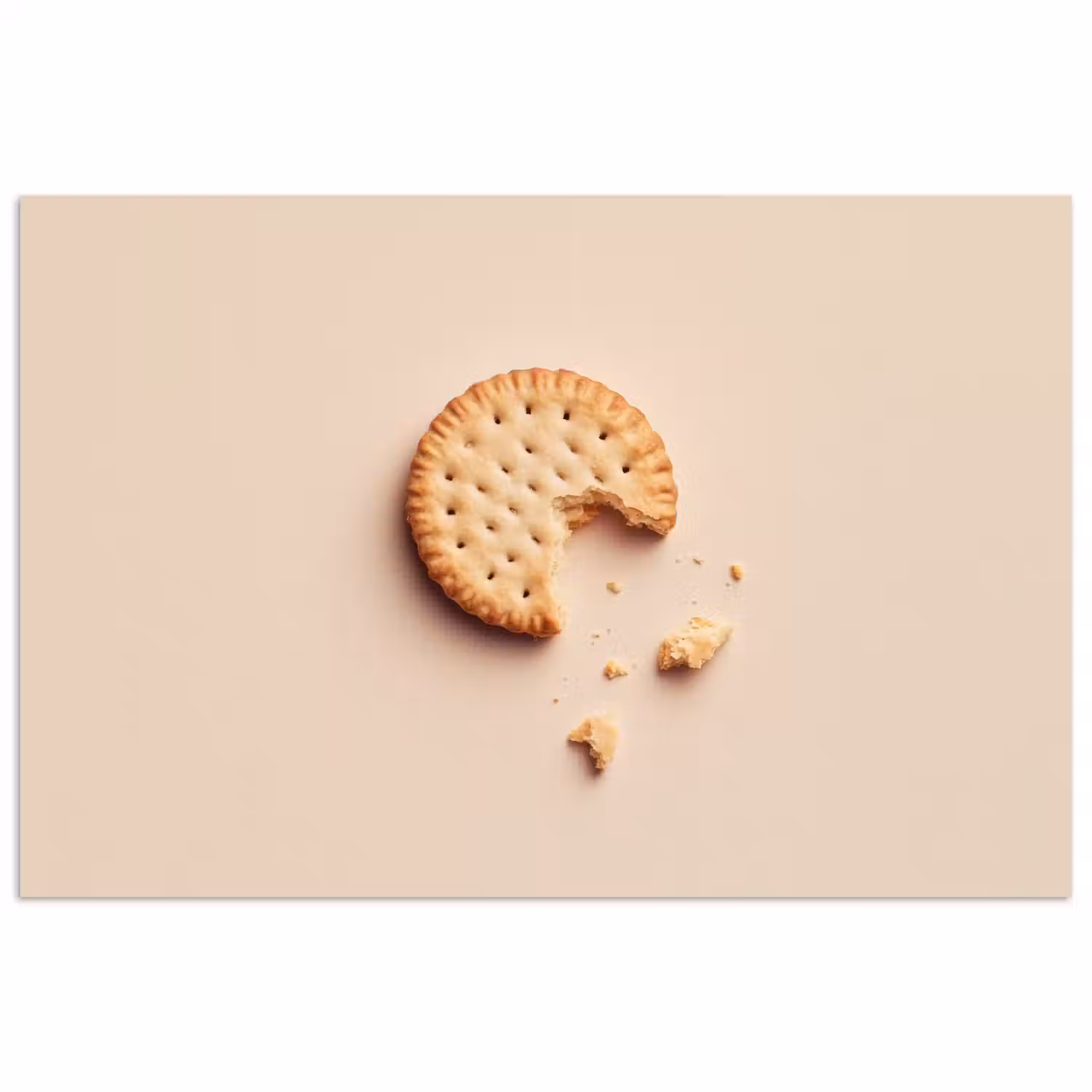Koekje - Kruimels - beige poster papier klein -3d
