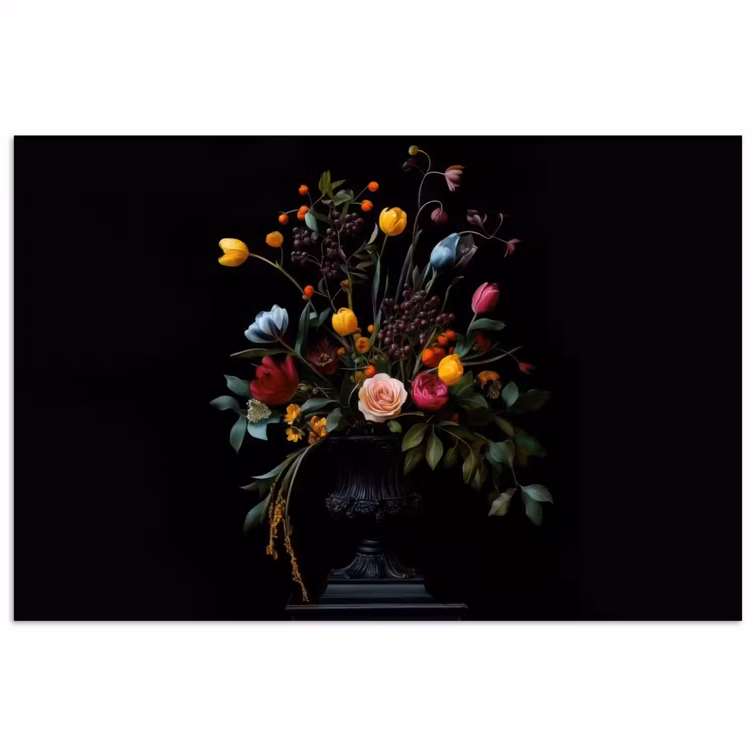 Klassiek - Vaas - Boeket - Bloemen poster papier klein -3d