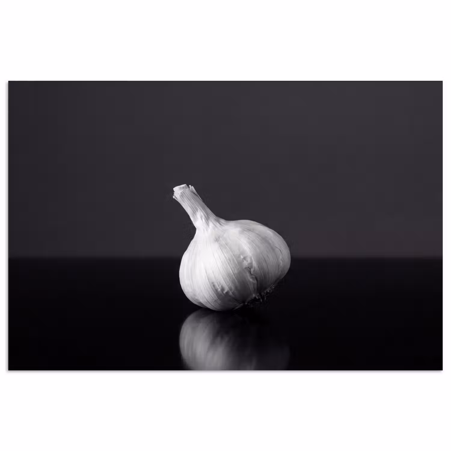 Knoflook - Zwart - Wit poster papier klein -3d