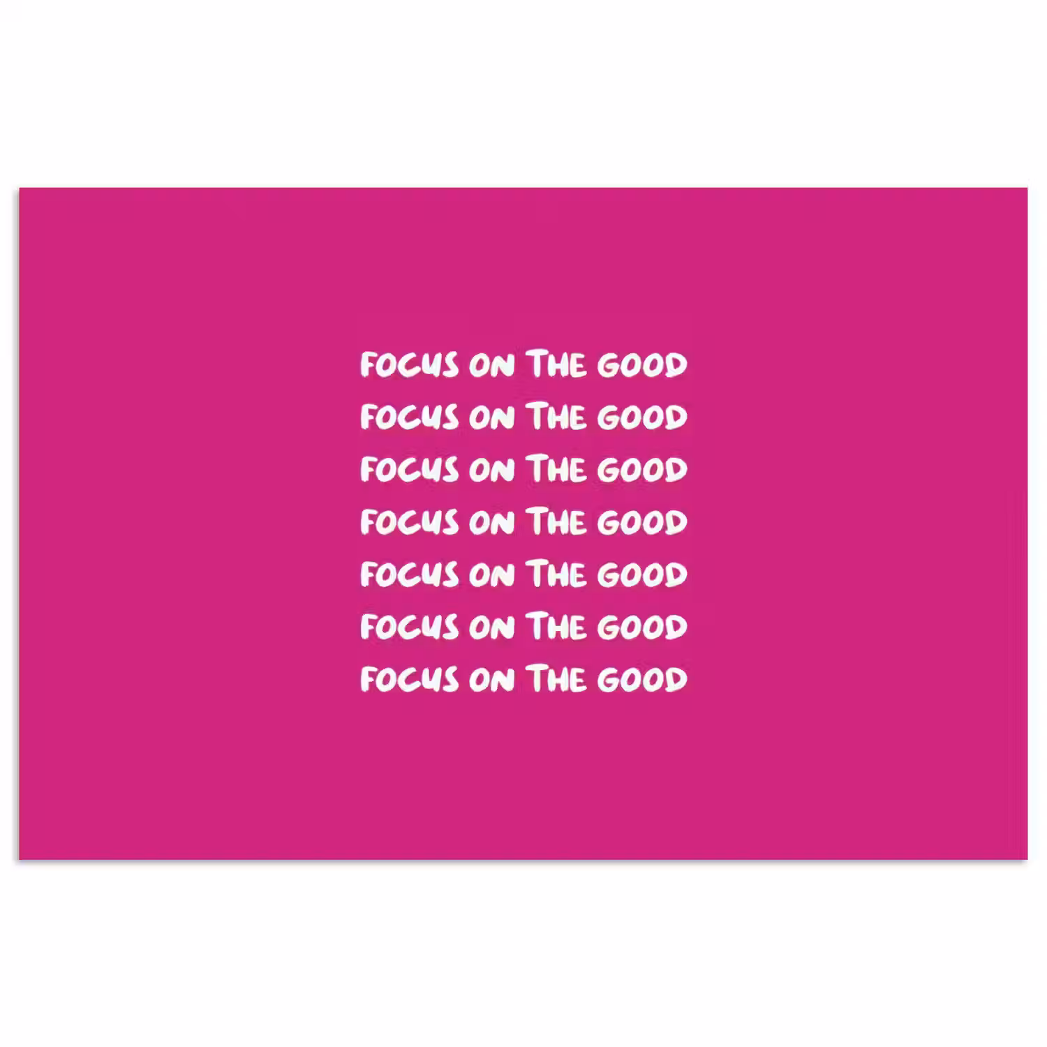Focus on the good - Roze - wit poster papier klein -3d