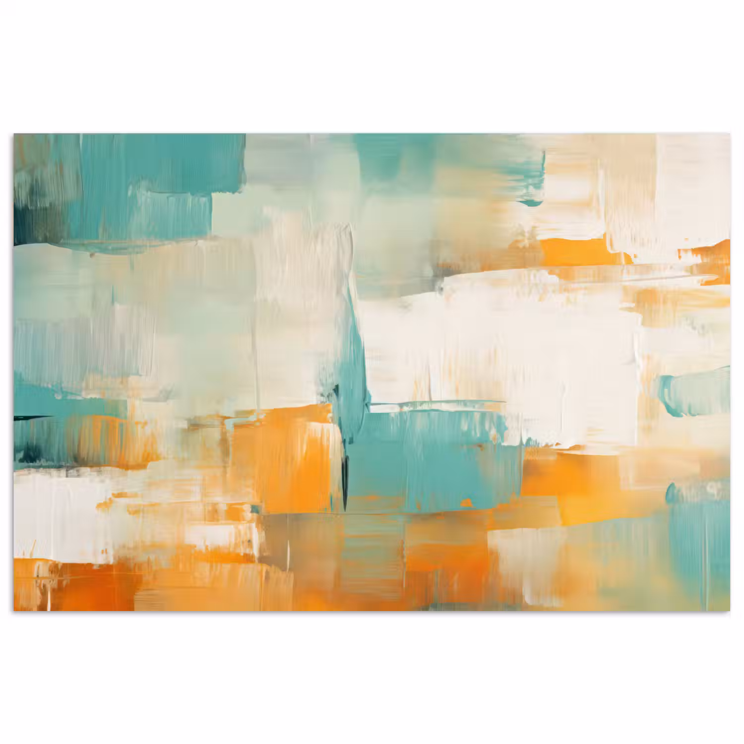 Kunst - Abstract - Blauw - Wit poster papier klein -3d