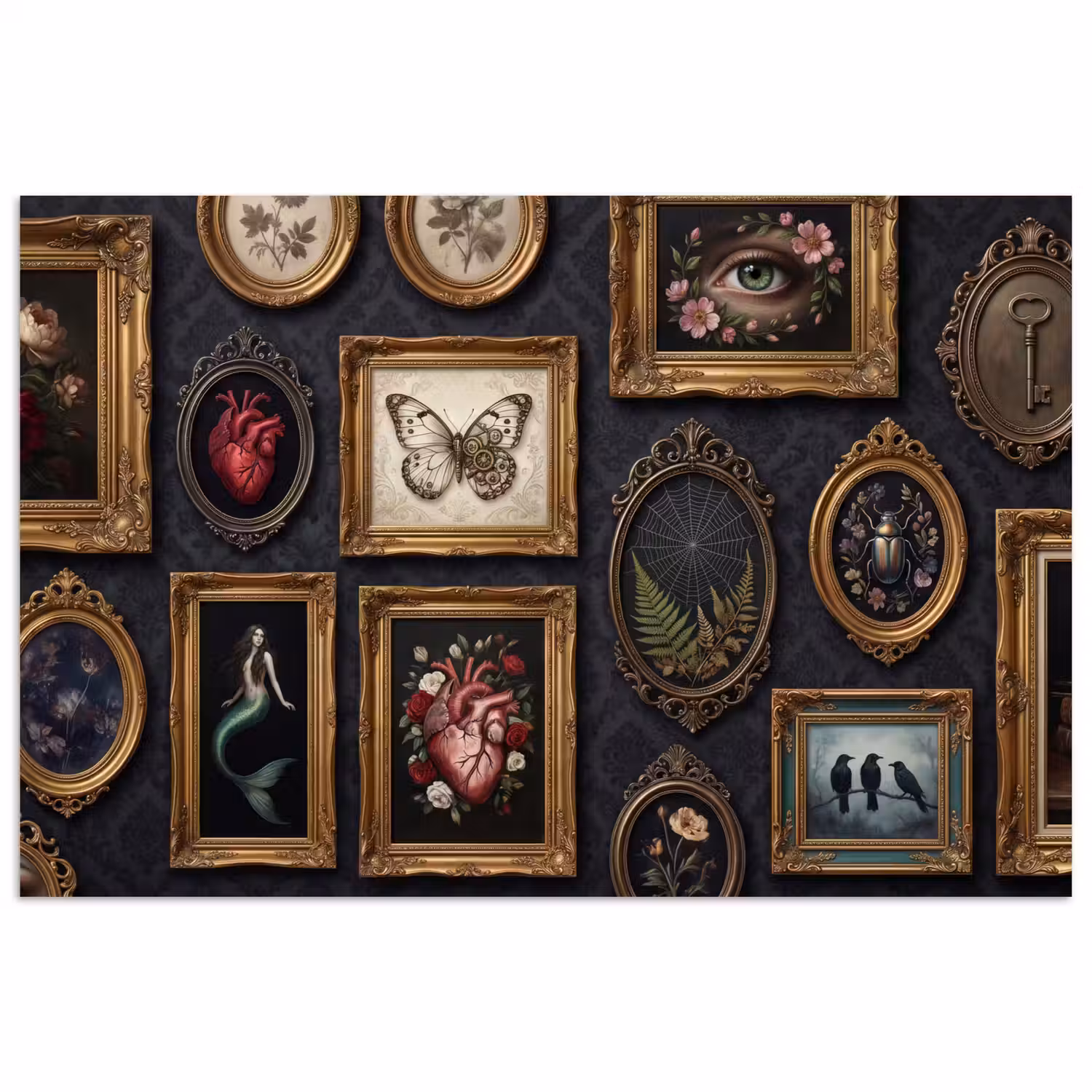 Kunst - Collectie - Vintage - Klassiek - Donker poster papier klein -3d