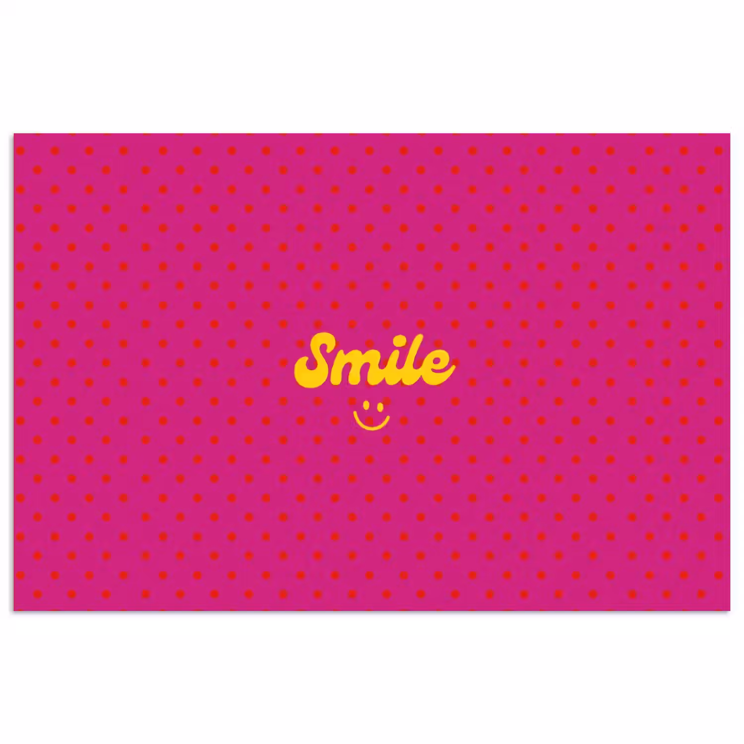 Smile - Stippen - Geel - Smiley - Roze poster papier klein -3d