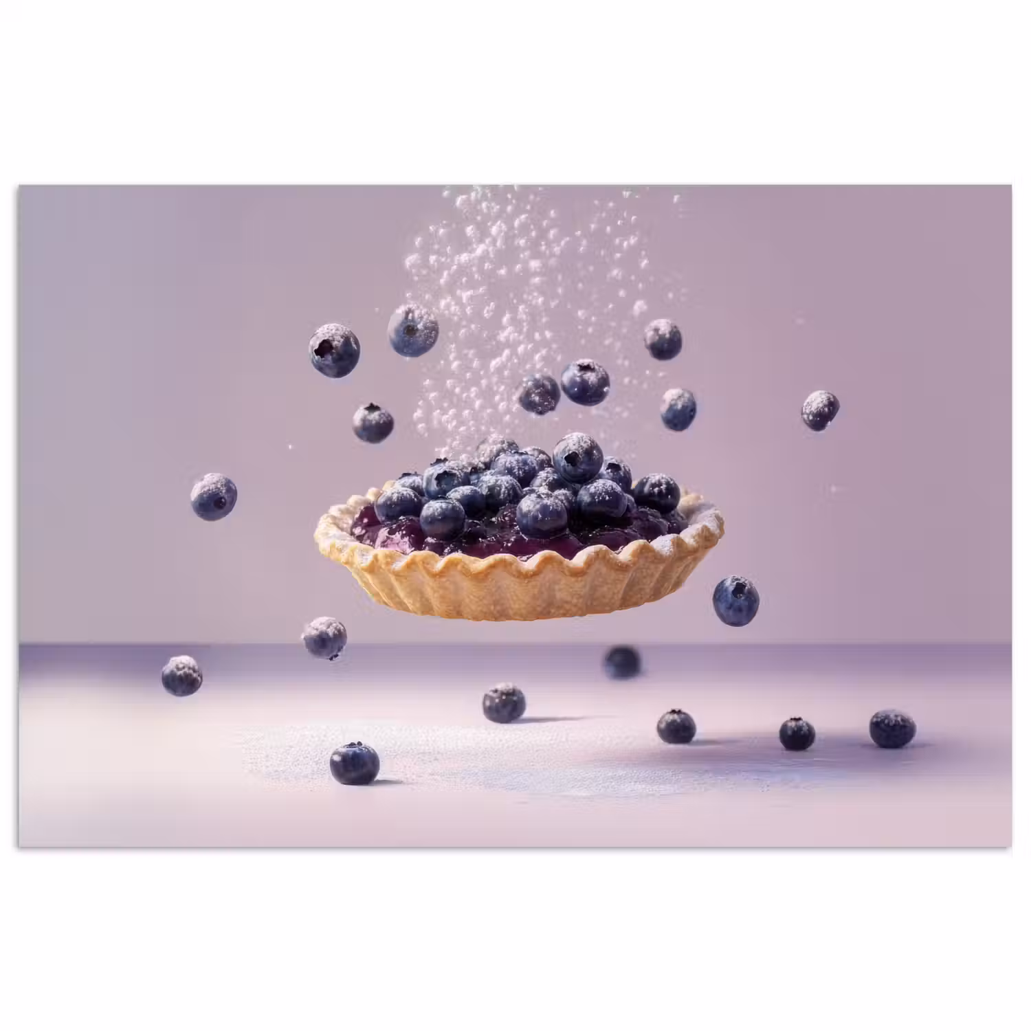 Eten - Taart - Bessen - Blauw poster papier klein -3d