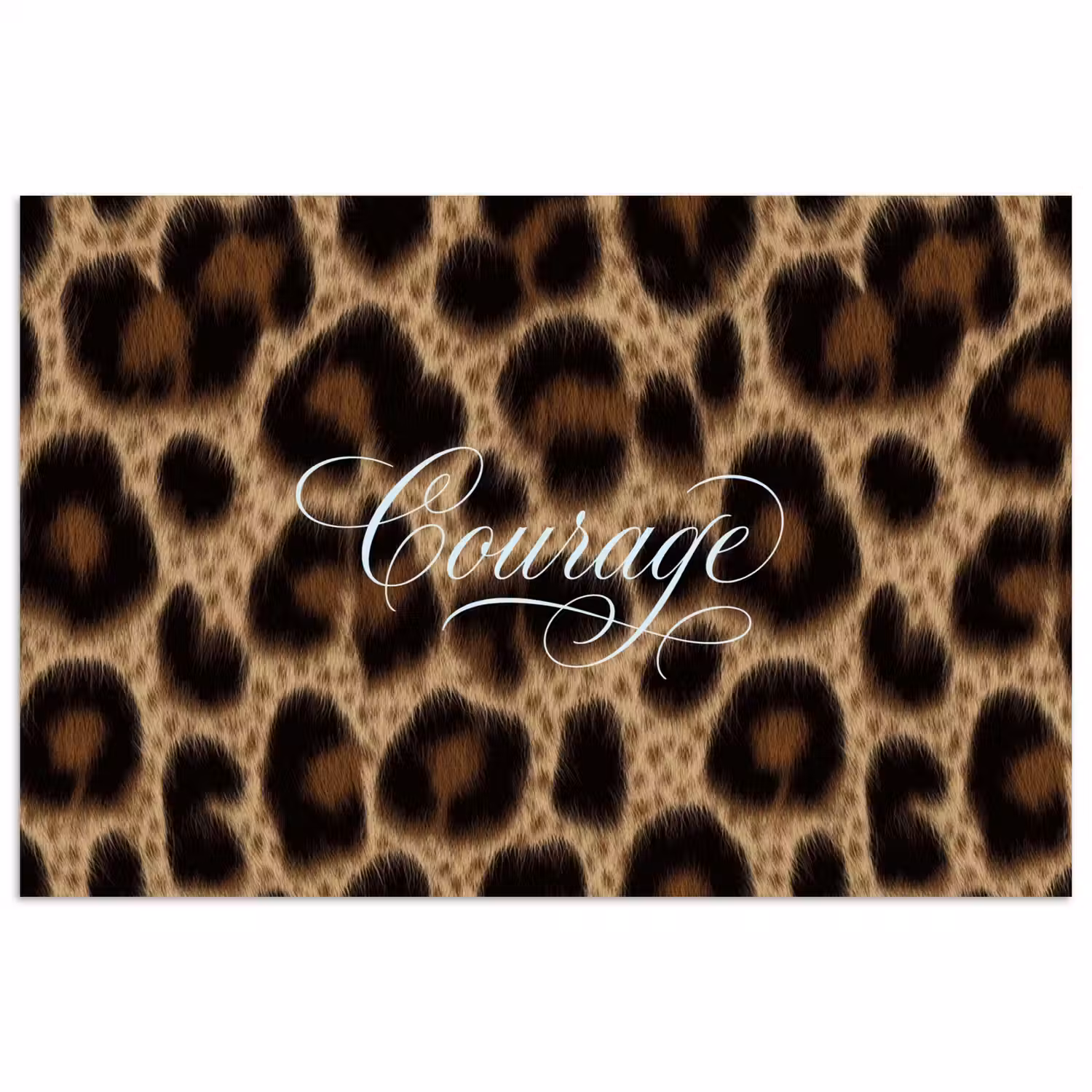 Luipaardprint - Bruin - Courage - Sierlijk poster papier klein -3d