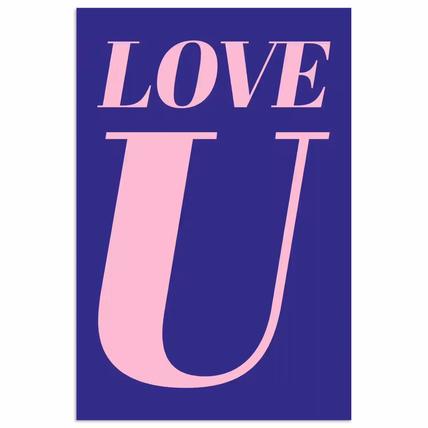 Love - Blauw - Valentijn poster papier klein -3d