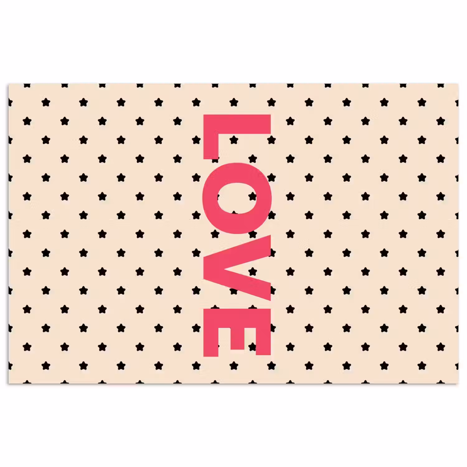 Love - Stippen - Roze poster papier klein -3d