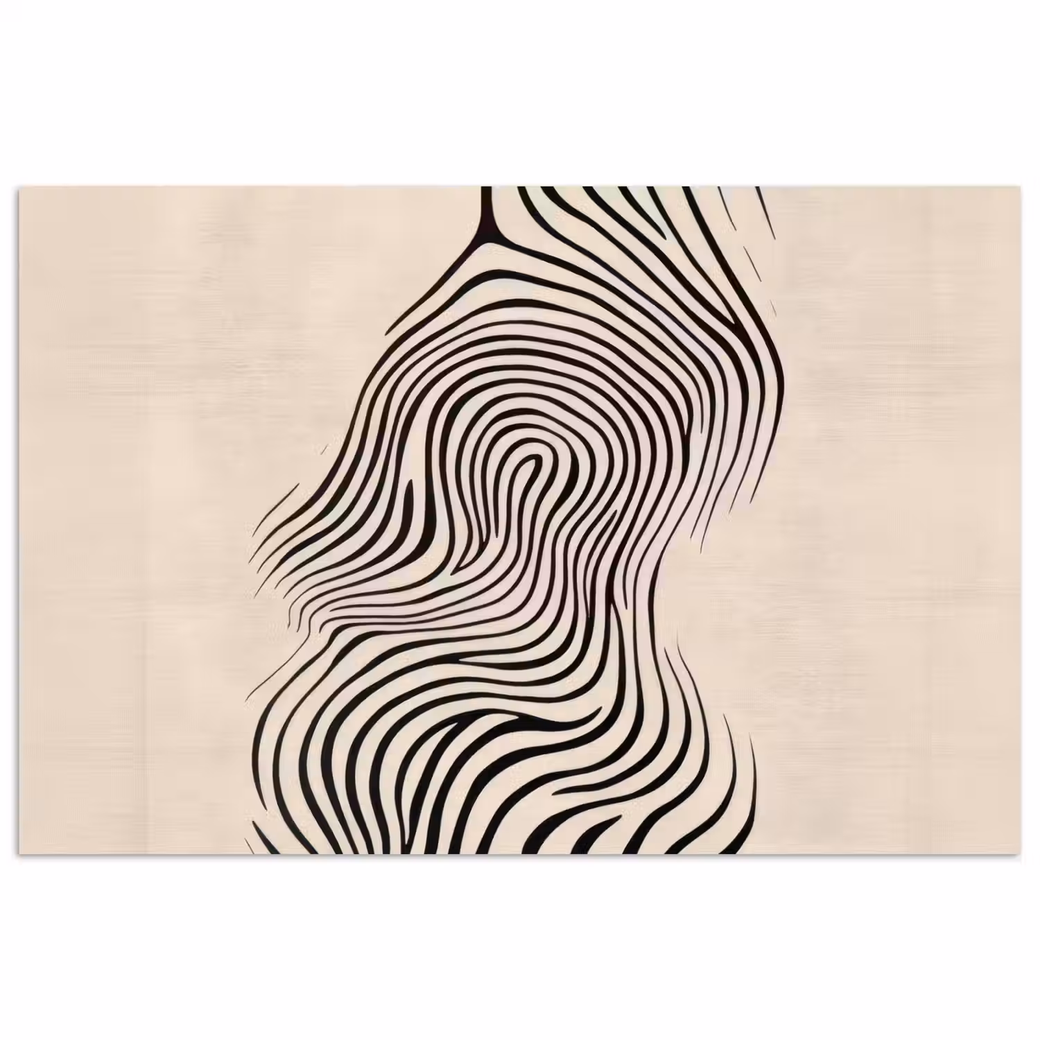Lijnen - Abstract - Golvend - Zwart poster papier klein -3d