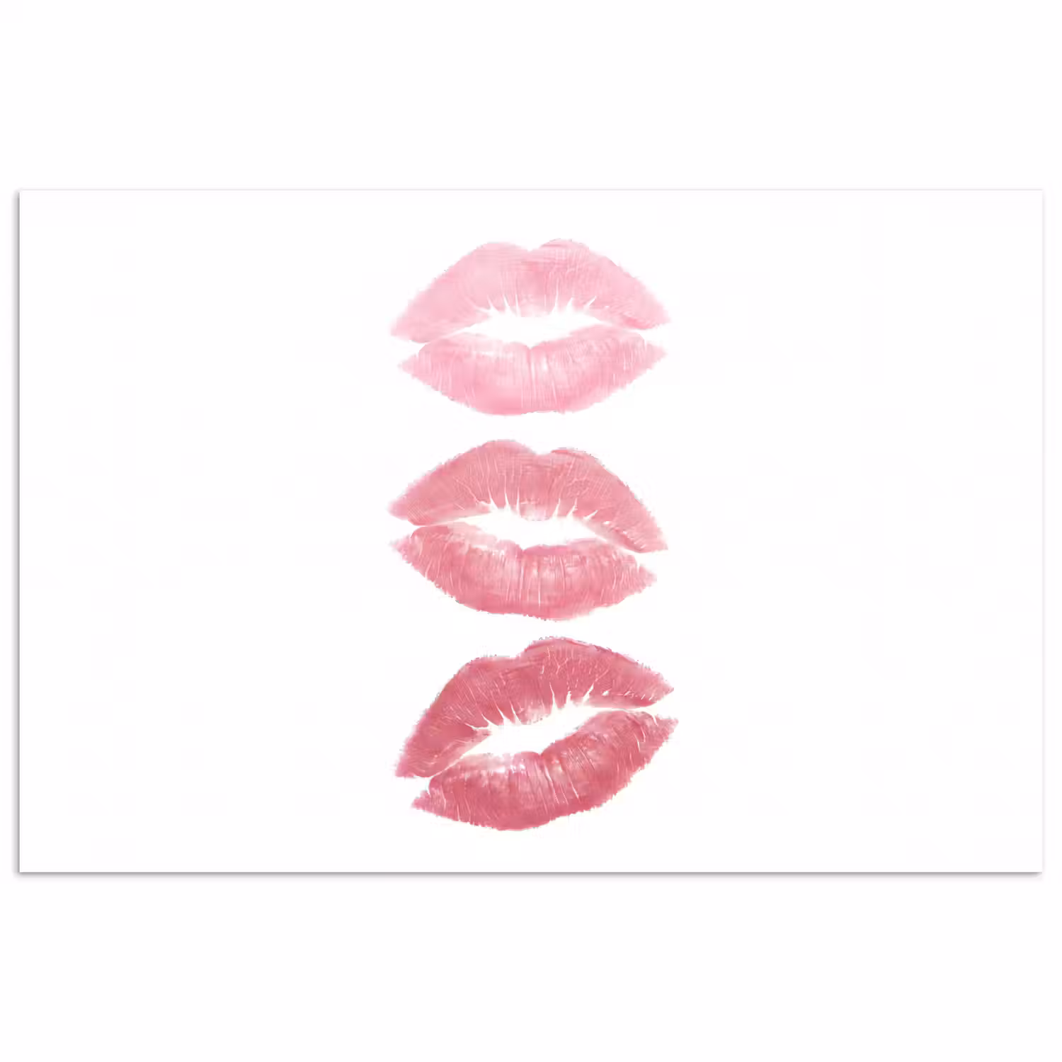 Lippen - Kusafdruk - Roze - Modern - Abstract poster papier klein -3d