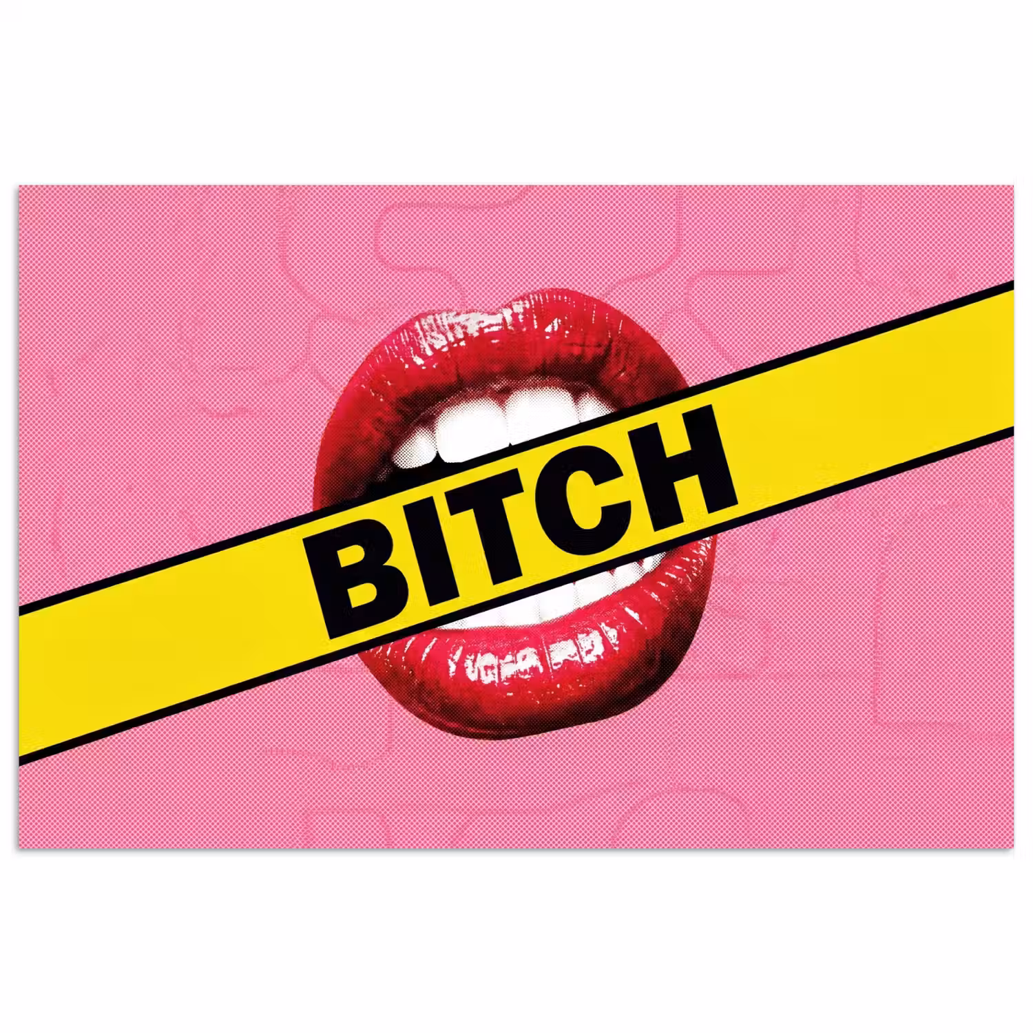 Lippen - Tekst - Kleurrijk poster papier klein -3d