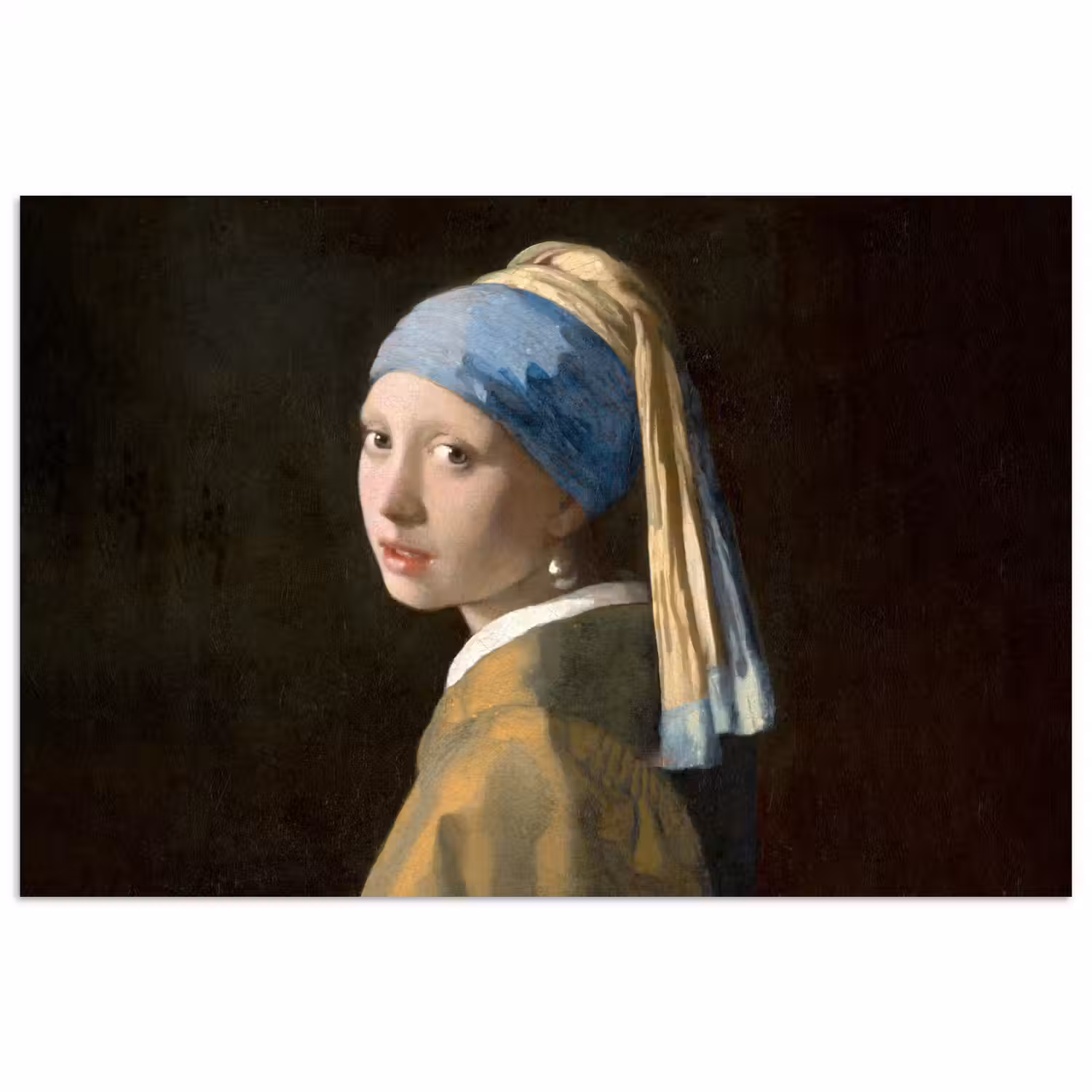 Meisje met de parel - Schilderij - Oude meesters - Vermeer poster papier klein -3d
