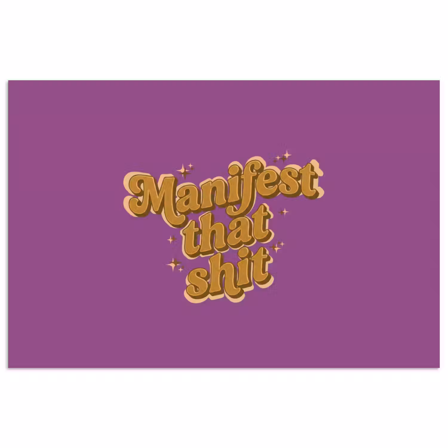 Manifest that shit - Paars - Glitter poster papier klein -3d