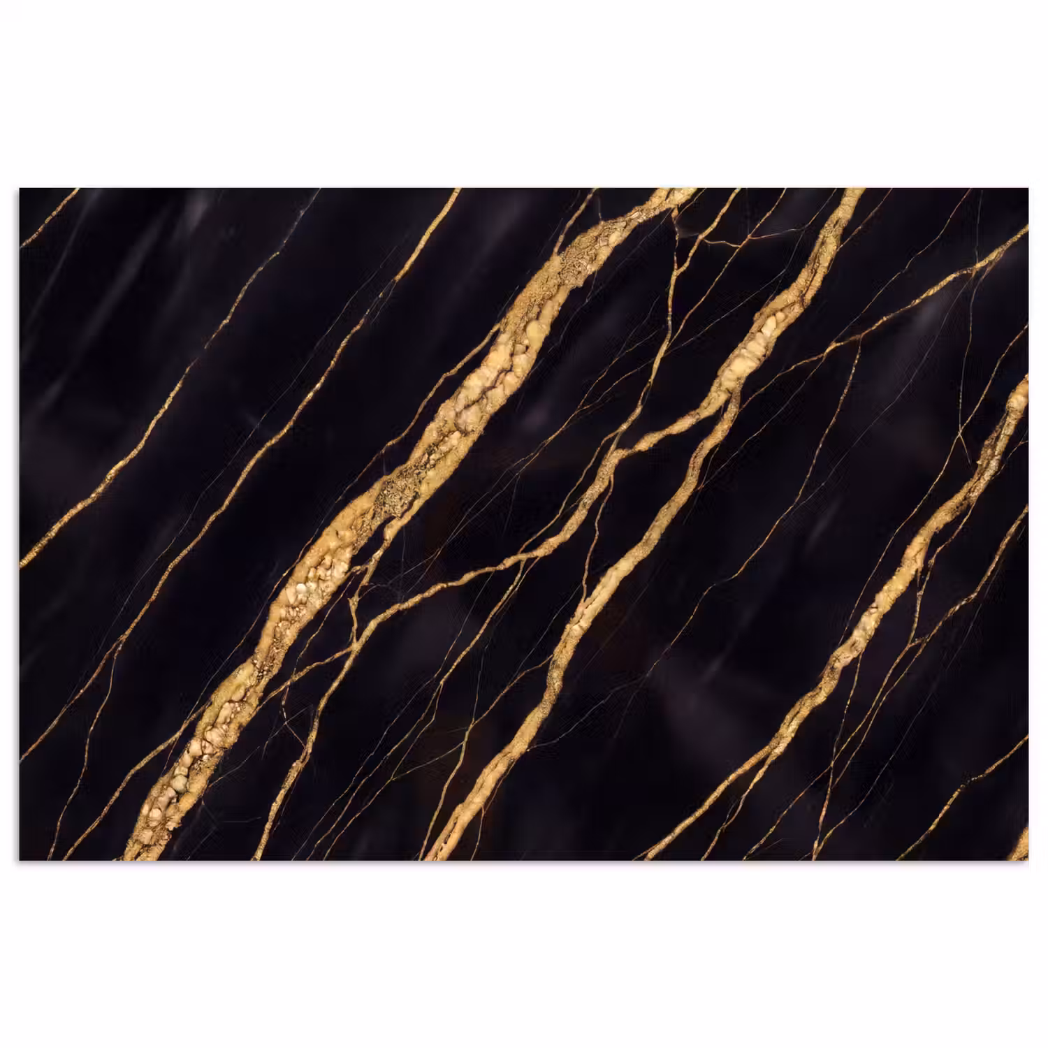 Marmer - Goud - Textuur - Abstract - Zwart poster papier klein -3d