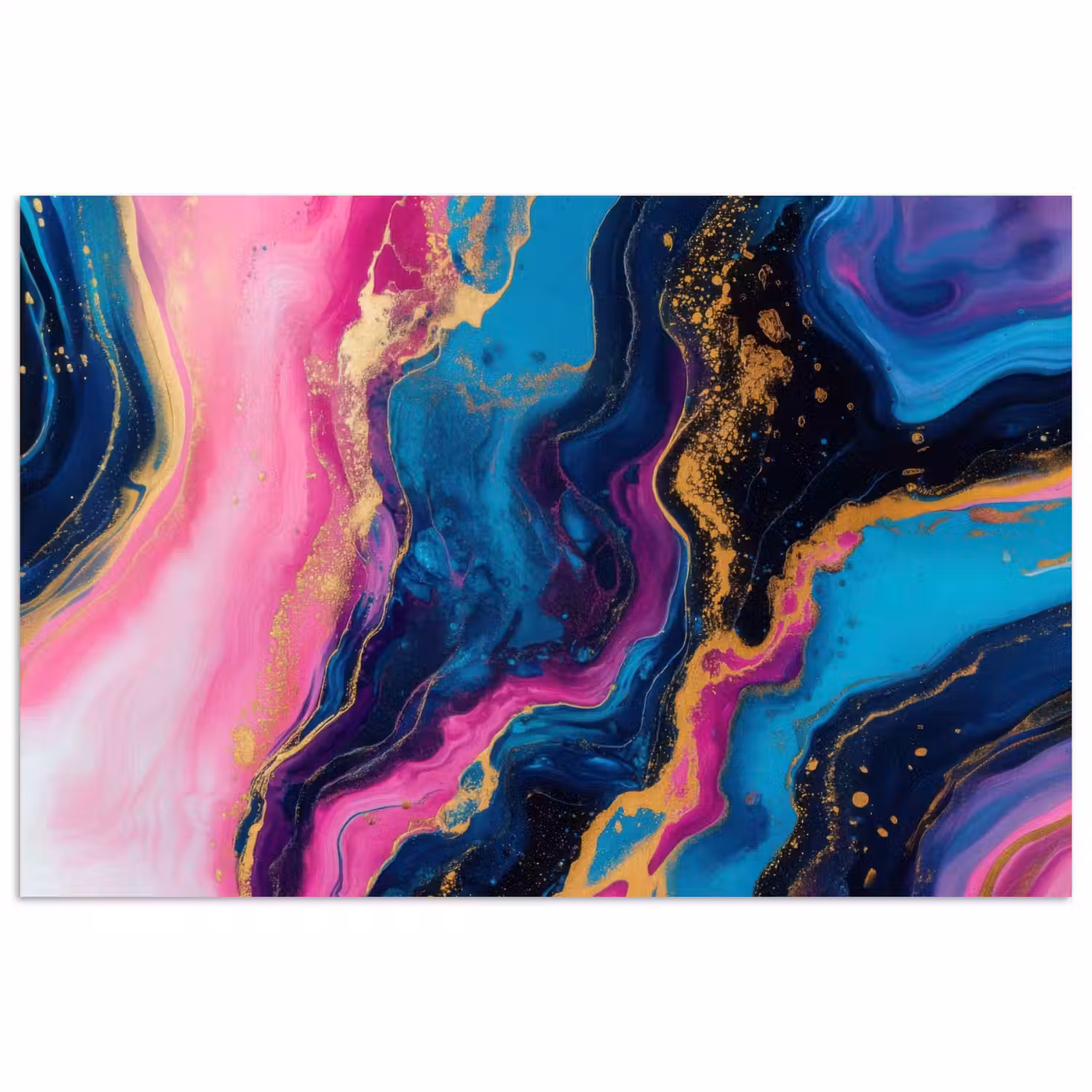 Marmer - Modern - Goud poster papier klein -3d