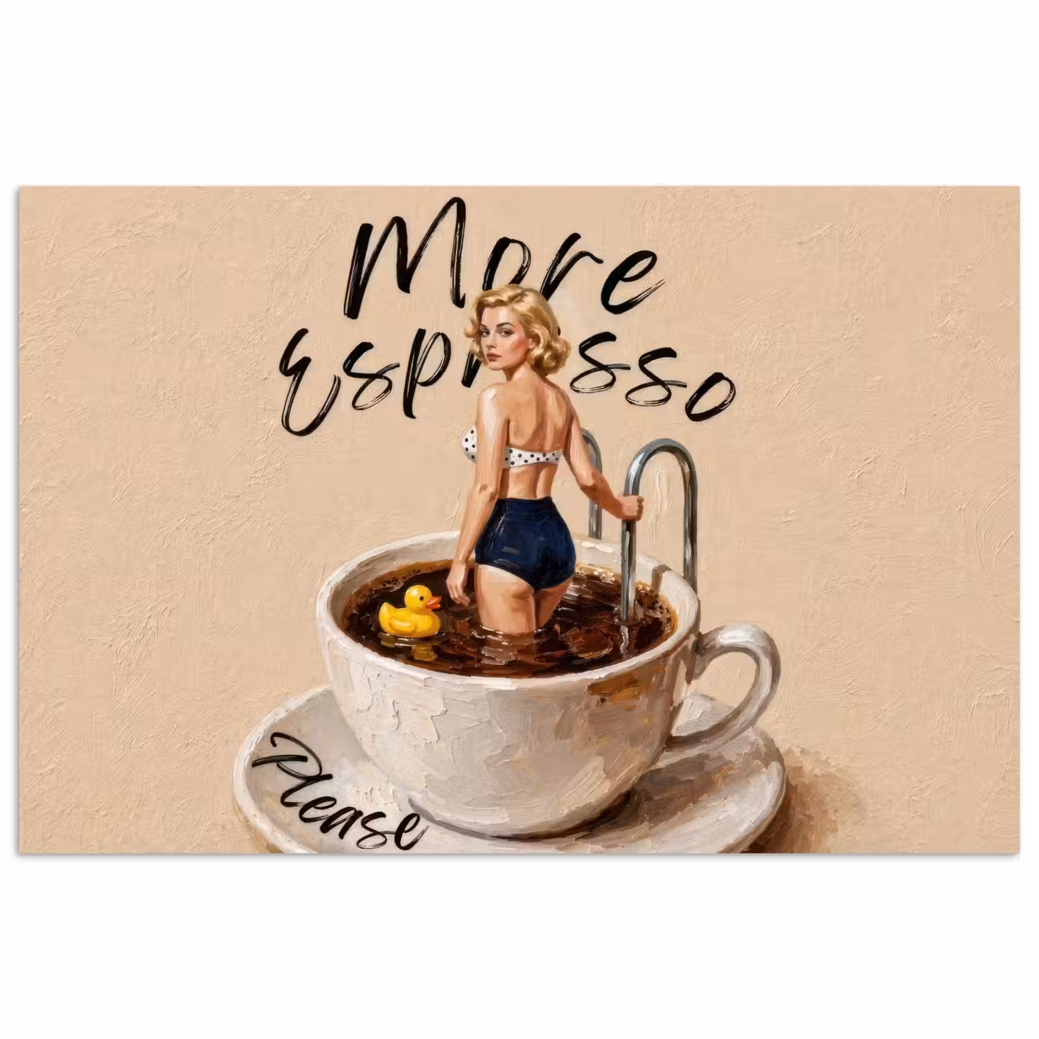 More espresso - Koffie - Eend poster papier klein -3d