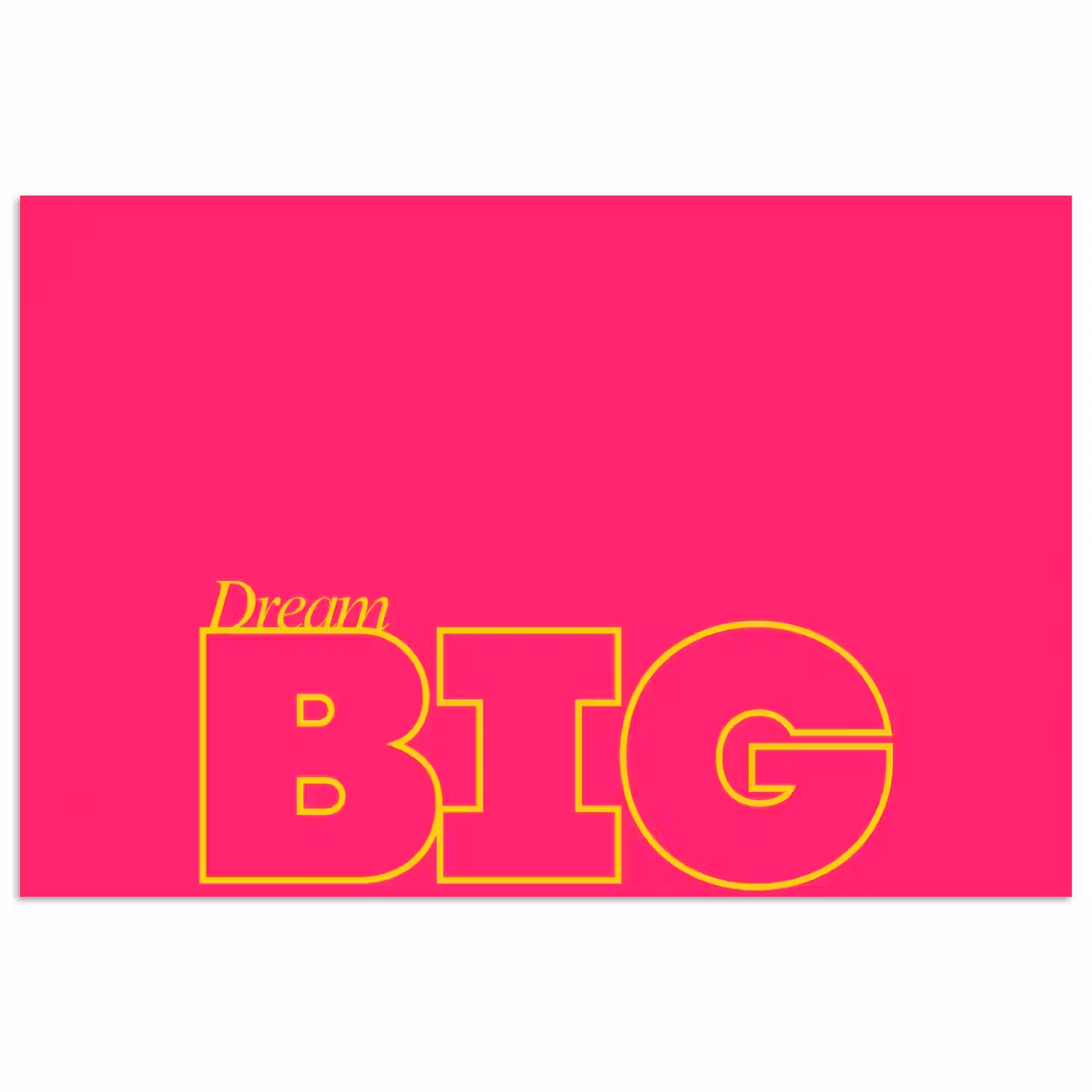 Minimalistisch - Roze - Dream big - Grafisch poster papier klein -3d