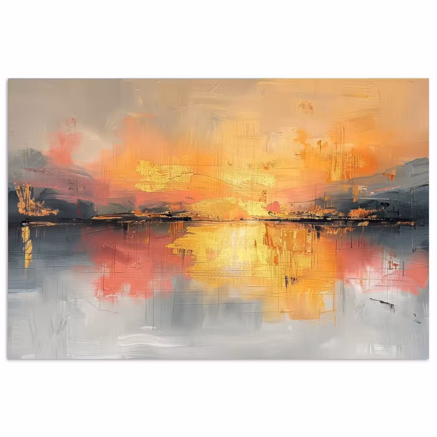 Modern - Abstract - Goud - Roze poster papier klein -3d